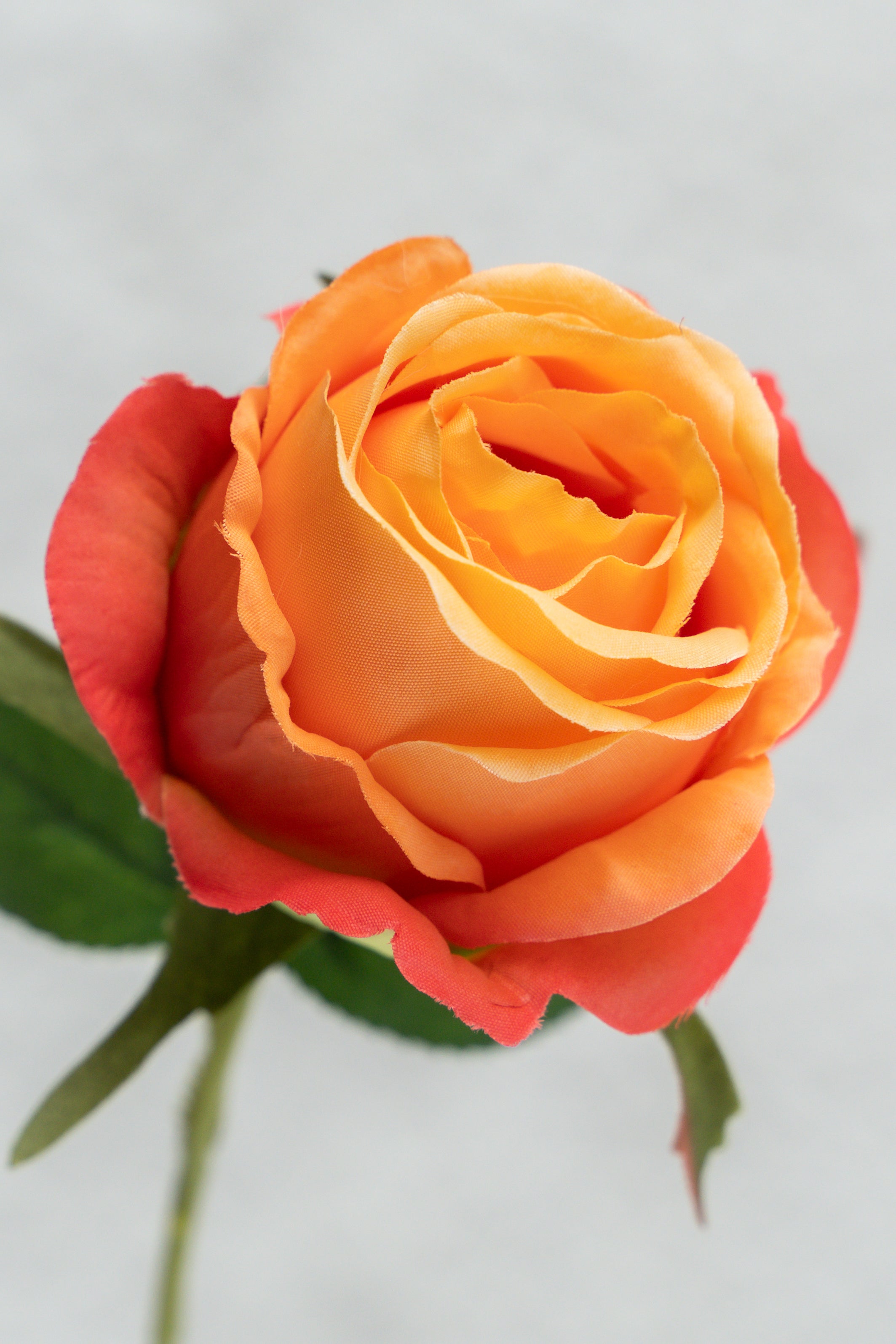 Artificial Flower Bud Rose in Orange - 11&quot;