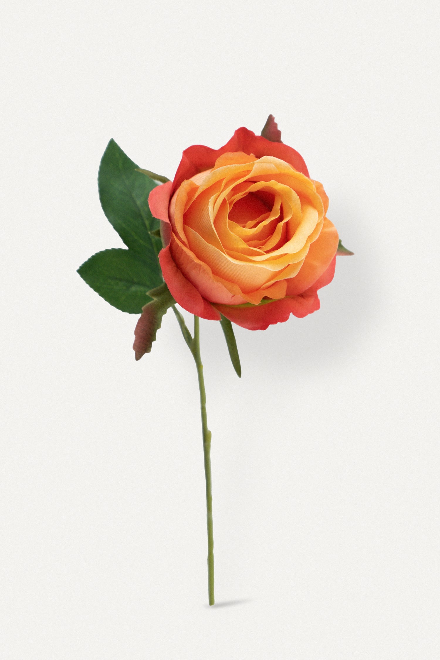 Artificial Flower Bud Rose in Orange - 11&quot;