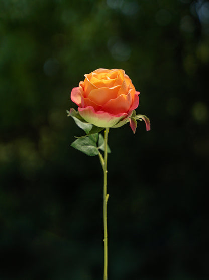 Artificial Flower Bud Rose in Orange - 11&quot;