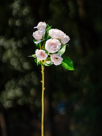 Pink Artificial 7-headed Spray Rose Flower -  11.8&quot;