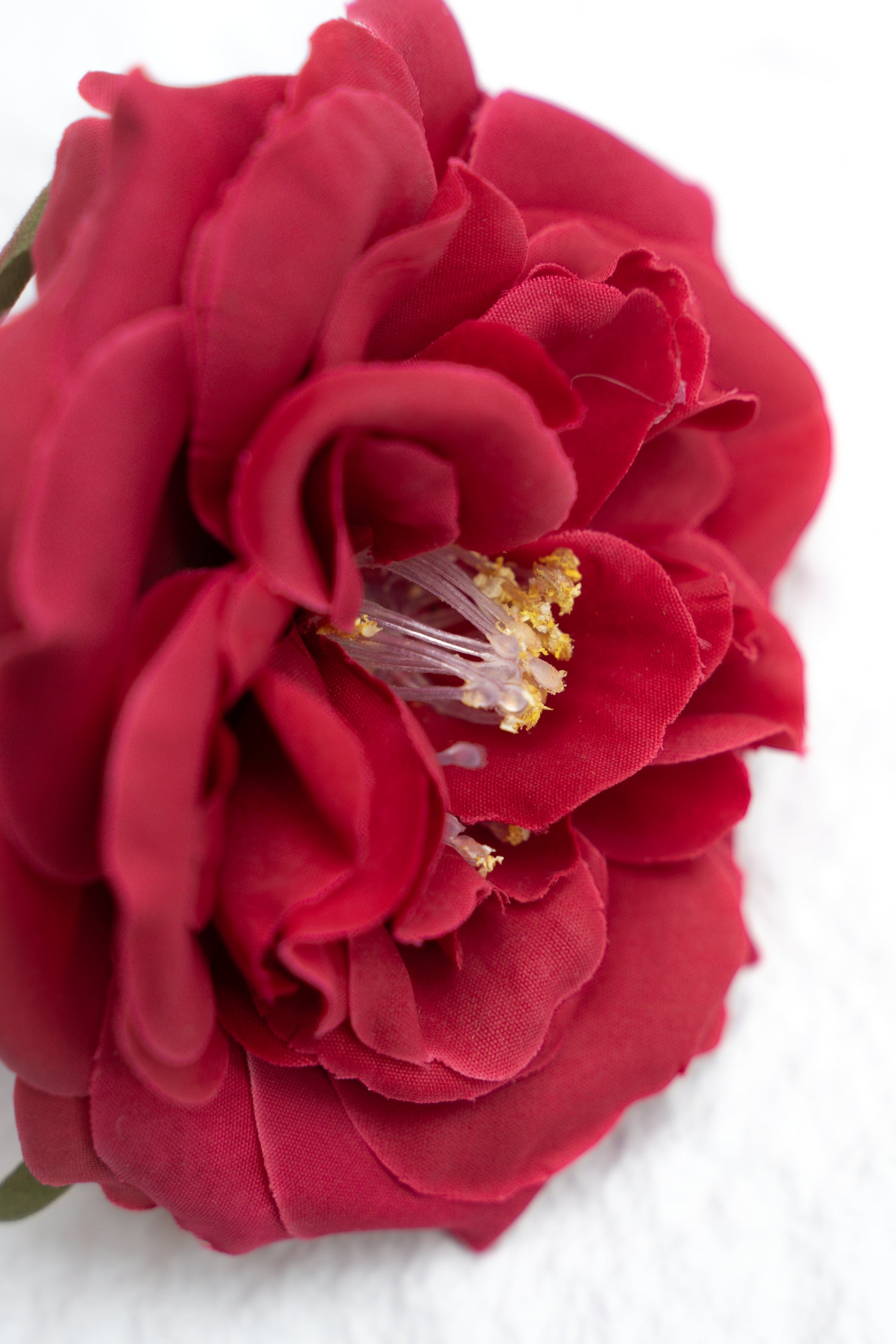 Red  Artificial Cabbage Rose - 10&quot;