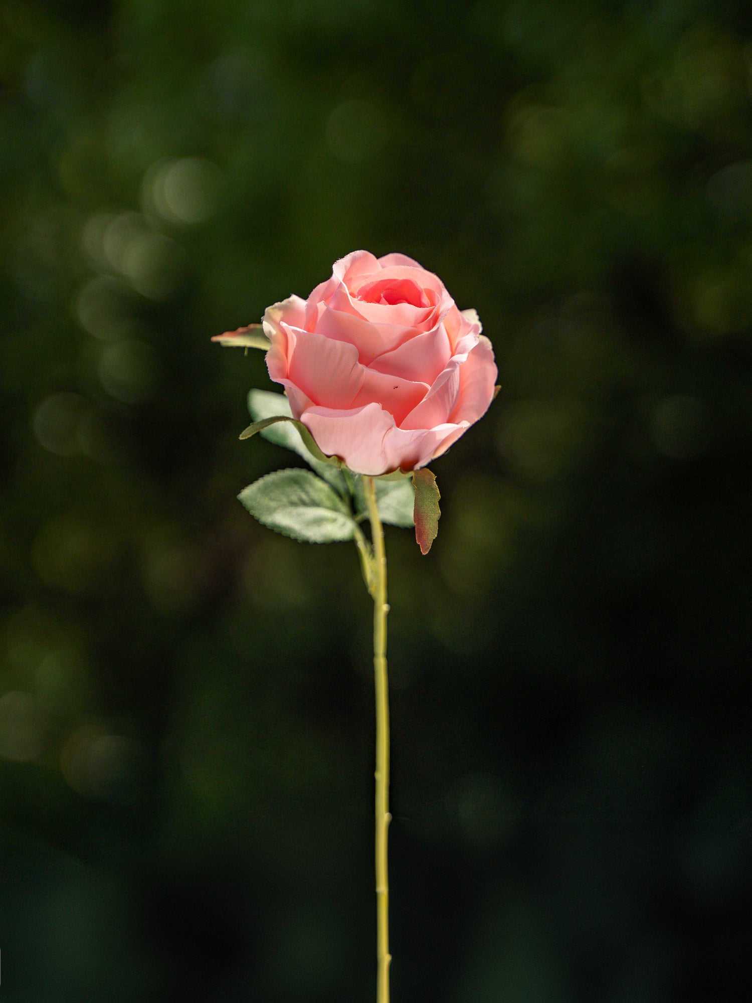 Artificial Flower Bud Rose in Nude Pink - 11&quot;