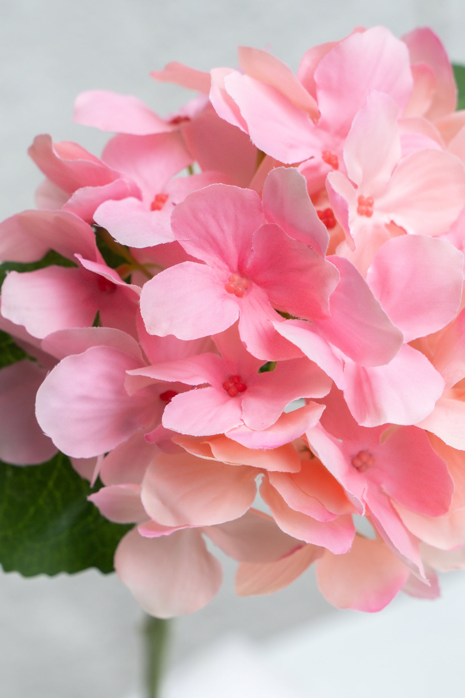 Faux Flowers Pink Single-headed Hydrangea - 18&quot;