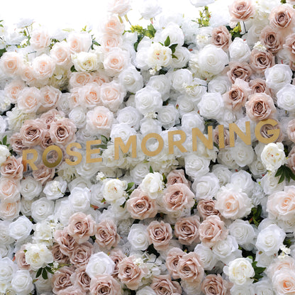 Corrine：5D Fabric Artificial rolling up curtain flower wall