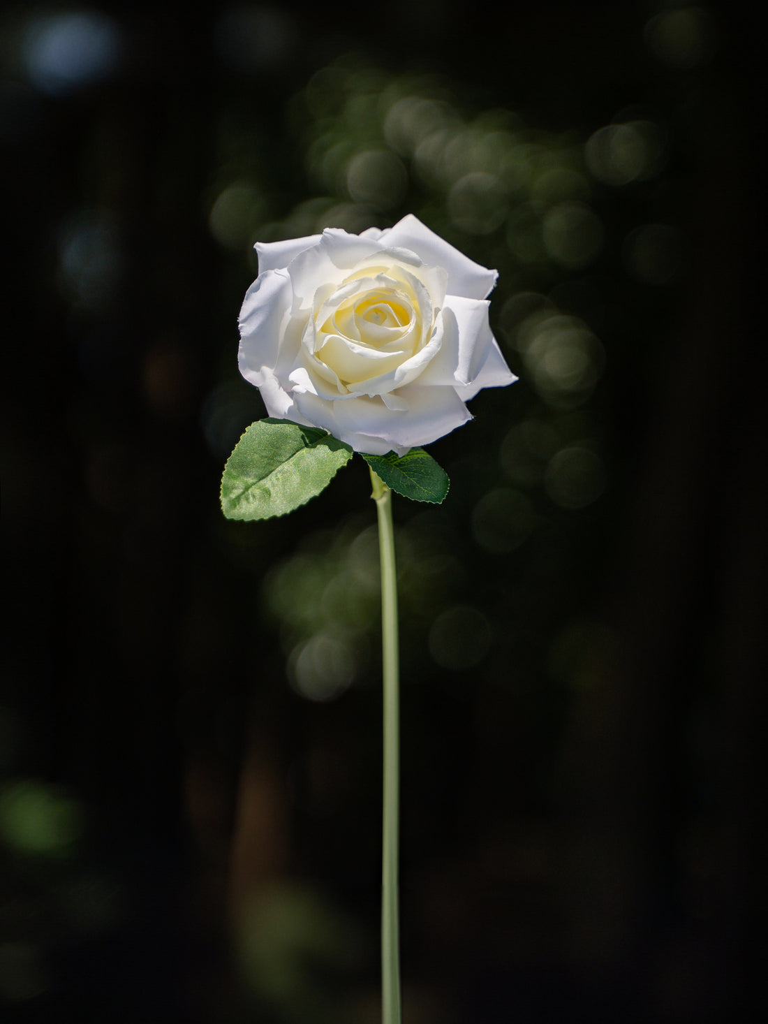 Artificial Flower White Hybrid Tea rose - 11.4&quot;