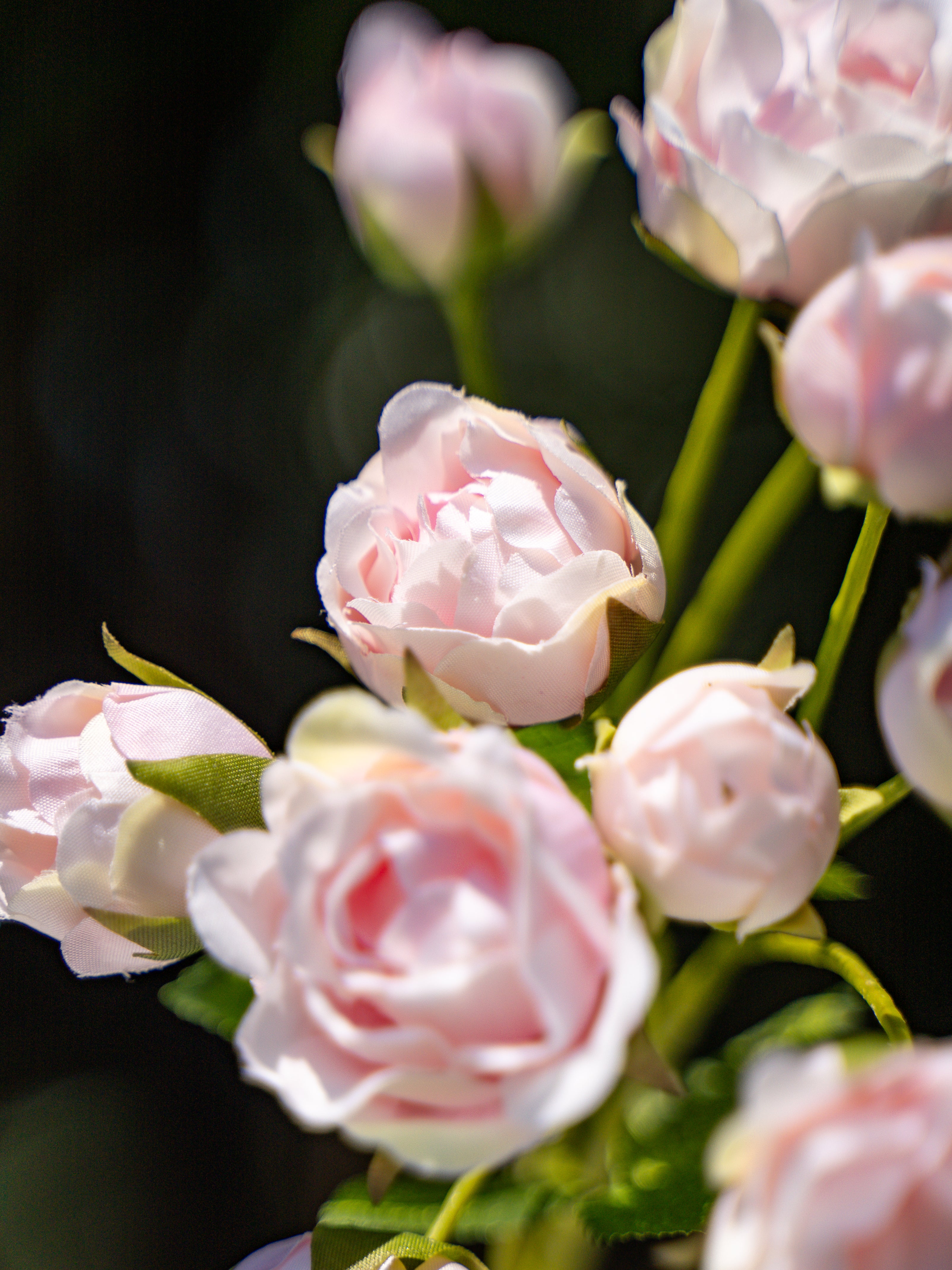 Pink Artificial 13-headed Spray Rose  Flower - 22&quot;