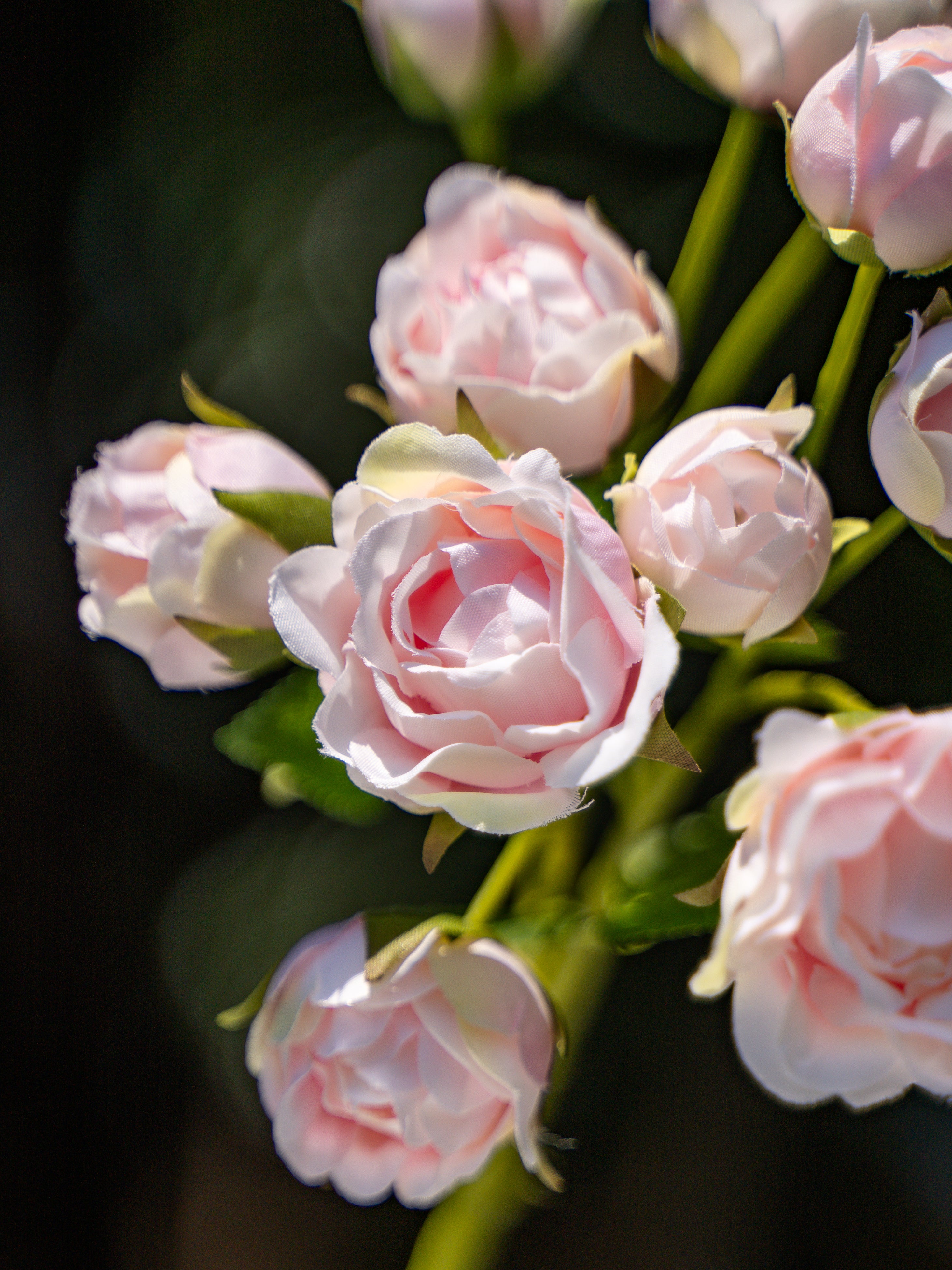 Pink Artificial 13-headed Spray Rose  Flower - 22&quot;