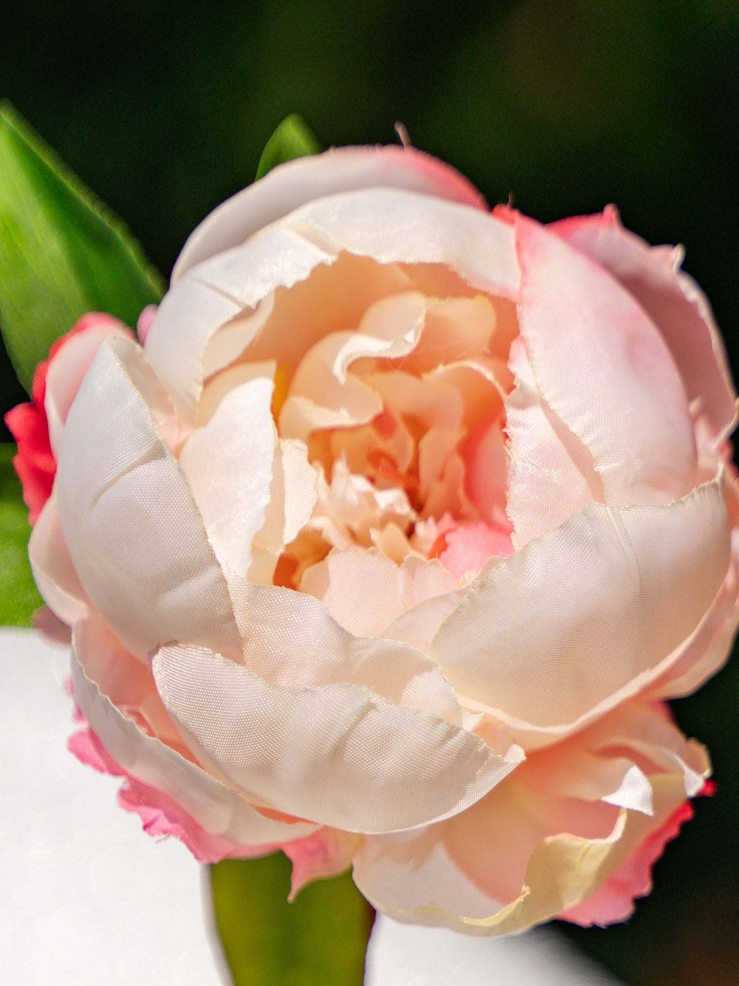 Gradient Pink Artificial Peony Flower - 9.8&quot;