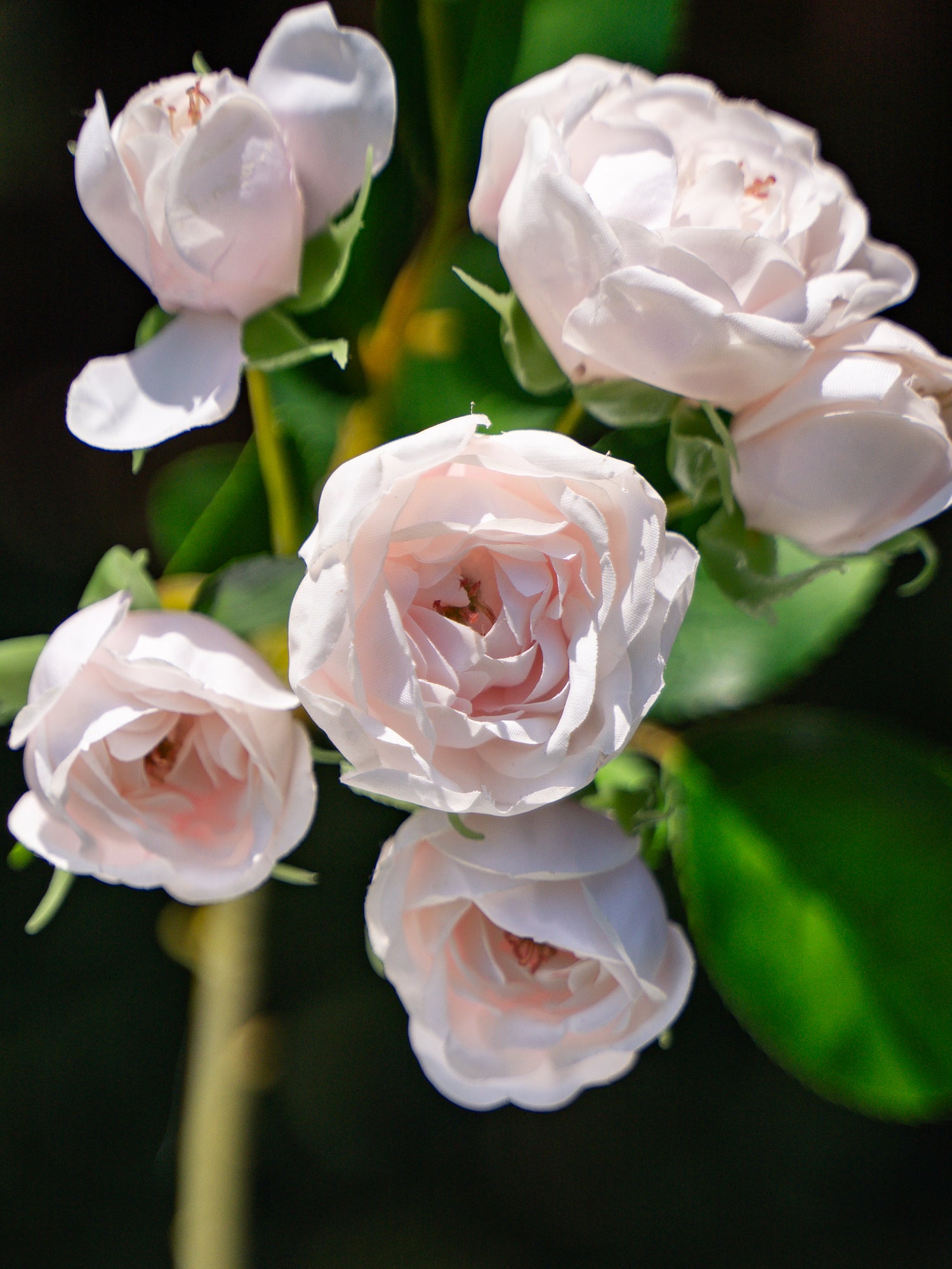 Pink Artificial 7-headed Spray Rose Flower -  11.8&quot;