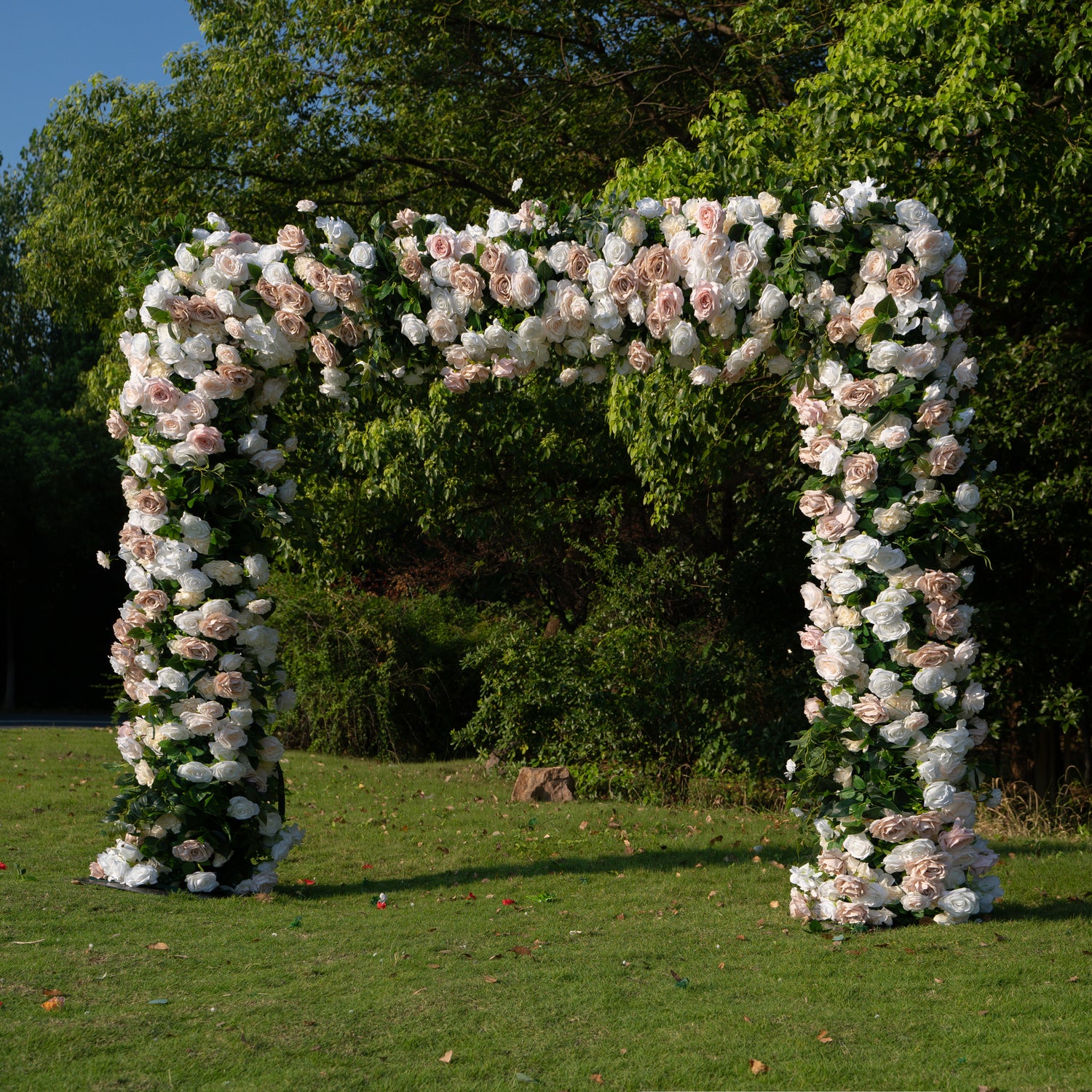 Cola： Fabric Artificial rolling up curtain flower arch（Not Including Frame)