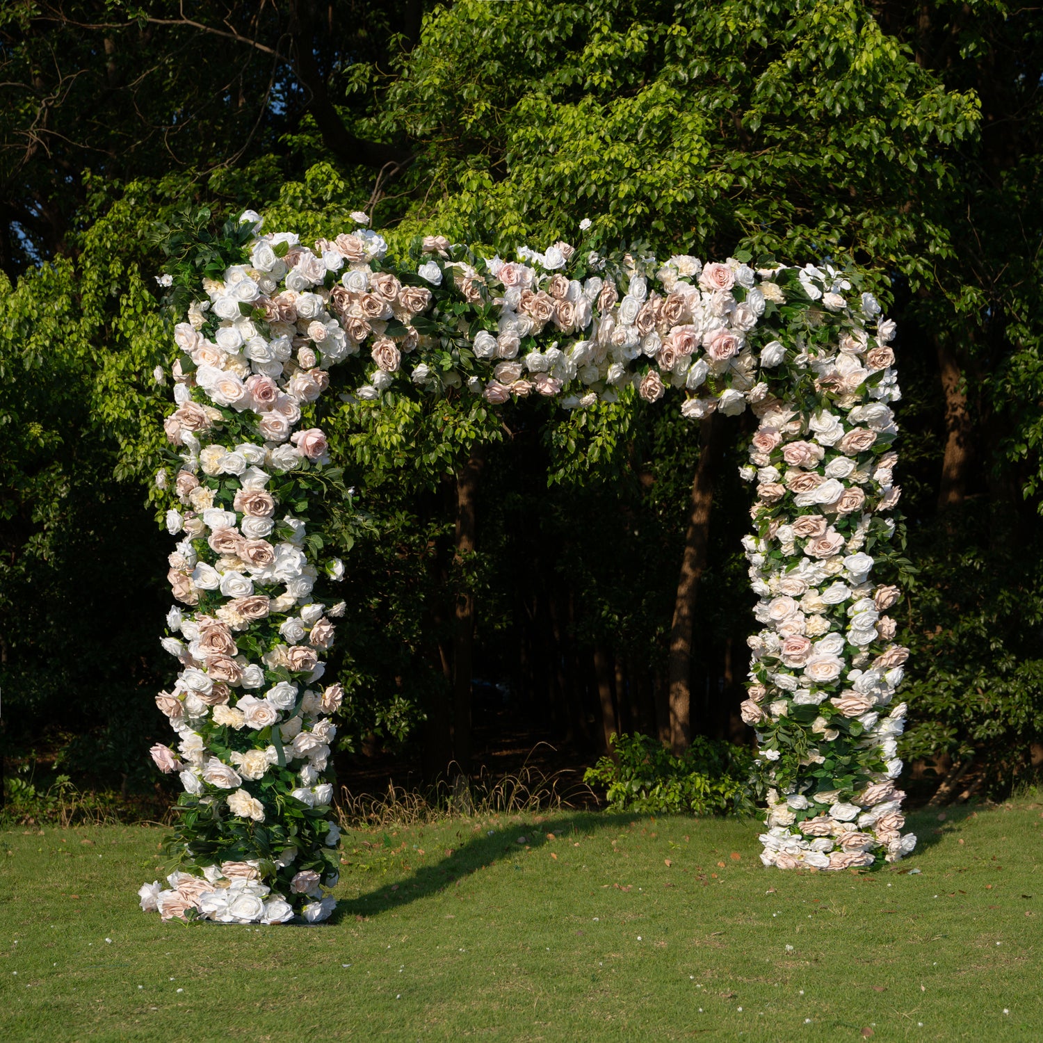 Cola： Fabric Artificial rolling up curtain flower arch（Not Including Frame)