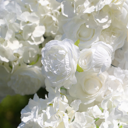 Snowflakes：Fabric Artificial rolling up curtain flower arch（Not Including Frame)