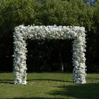 Caroline：Fabric Artificial rolling up curtain flower arch（Not Including Frame)