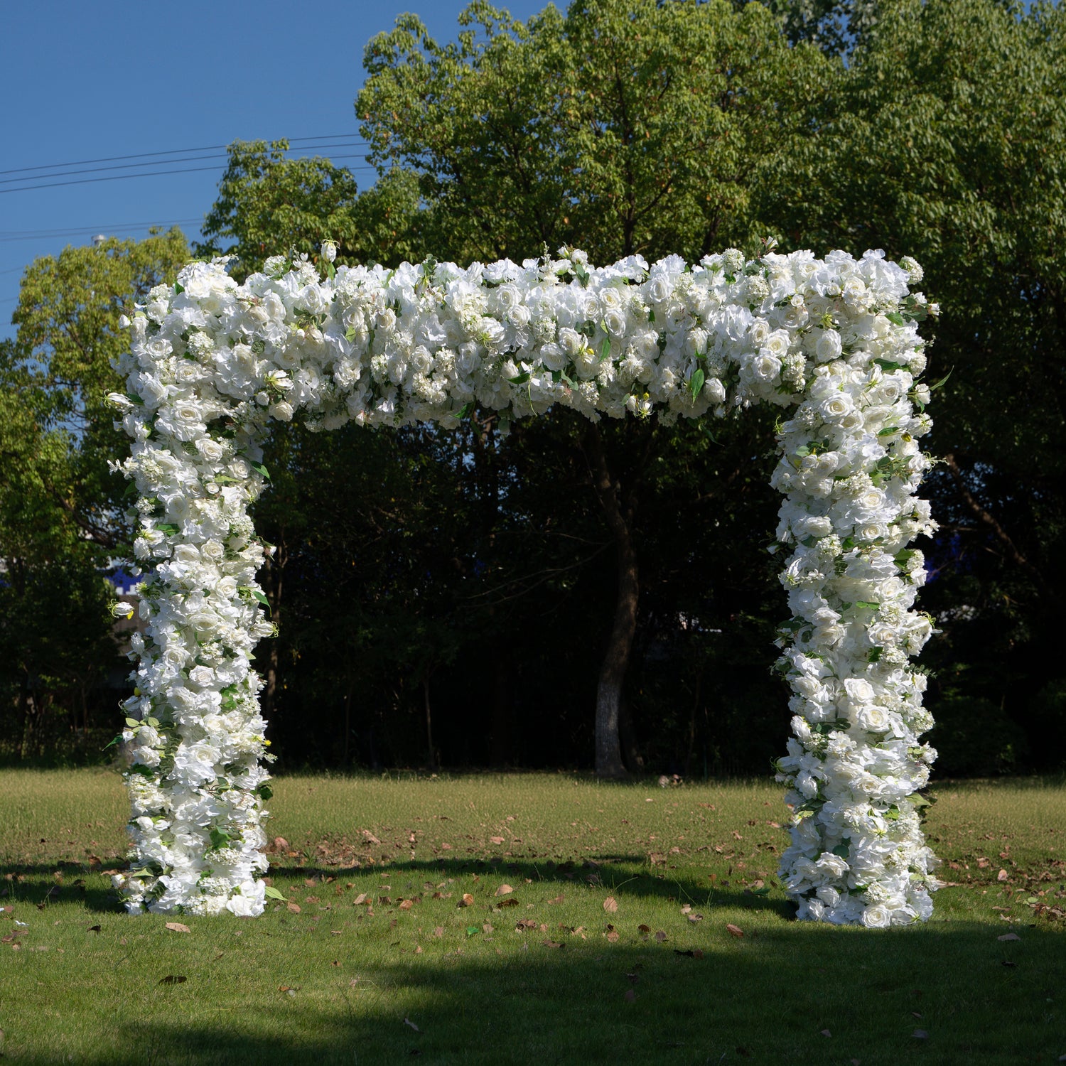 Caroline：Fabric Artificial rolling up curtain flower arch（Not Including Frame)