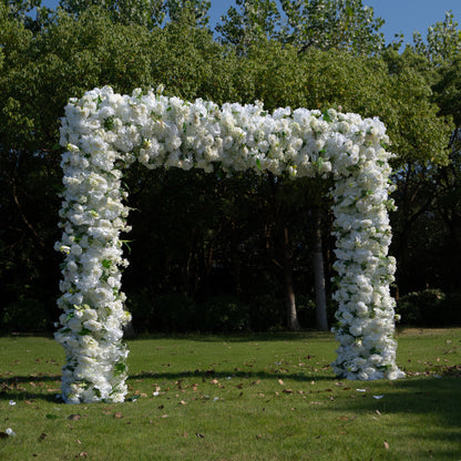 Caroline：Fabric Artificial rolling up curtain flower arch（Not Including Frame)