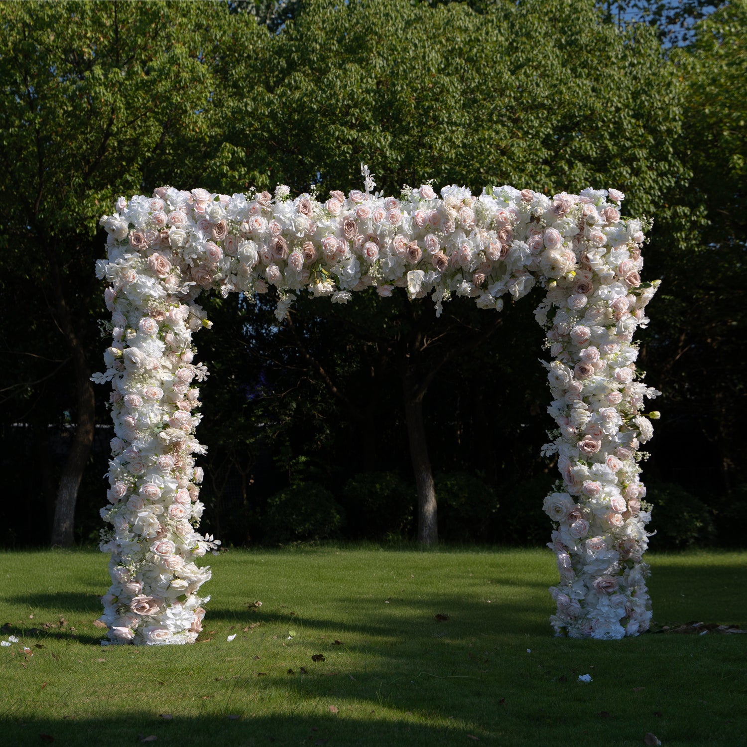 Kylie： Fabric Artificial rolling up curtain flower arch（Not Including Frame)