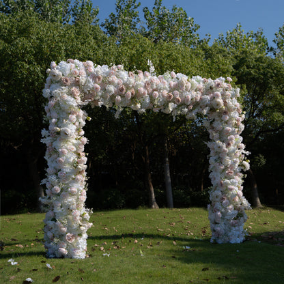 Kylie： Fabric Artificial rolling up curtain flower arch（Not Including Frame)