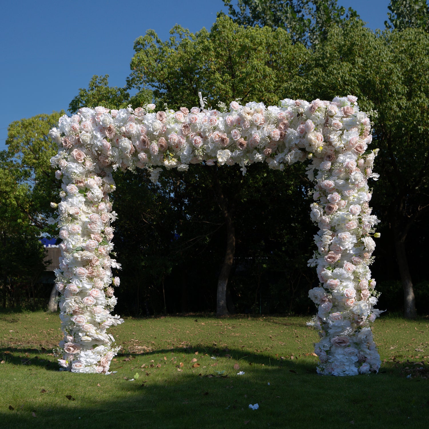 Kylie： Fabric Artificial rolling up curtain flower arch（Not Including Frame)