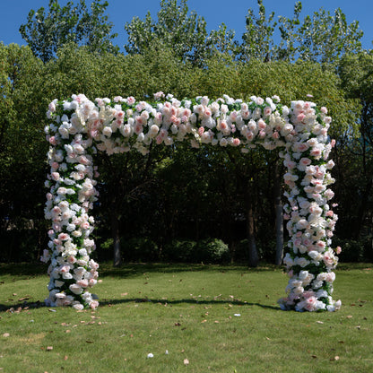 Stella： Fabric Artificial rolling up curtain flower arch（Not Including Frame)