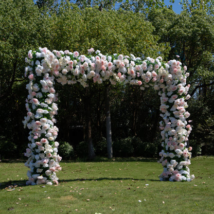 Stella： Fabric Artificial rolling up curtain flower arch（Not Including Frame)