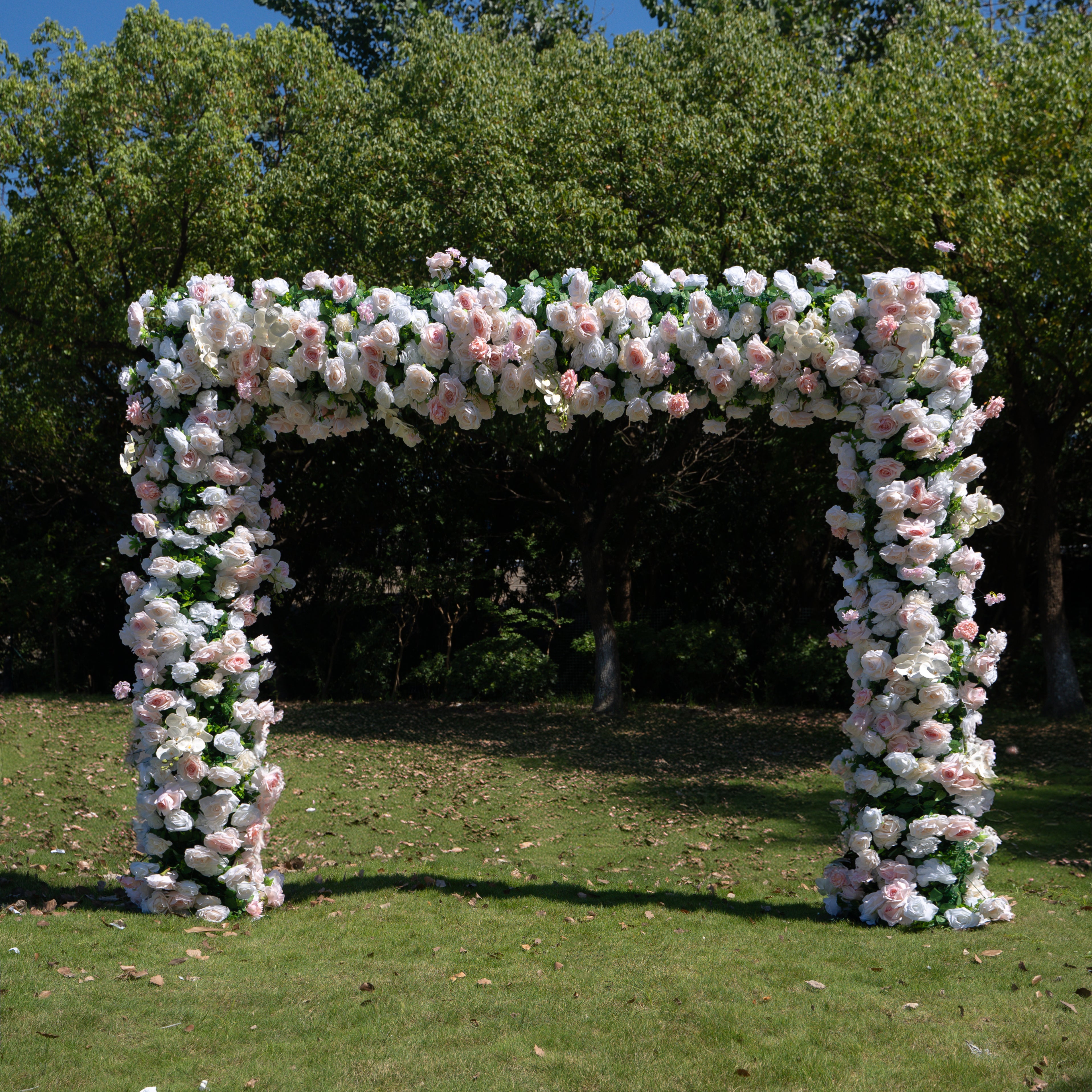 Stella： Fabric Artificial rolling up curtain flower arch（Not Including Frame)