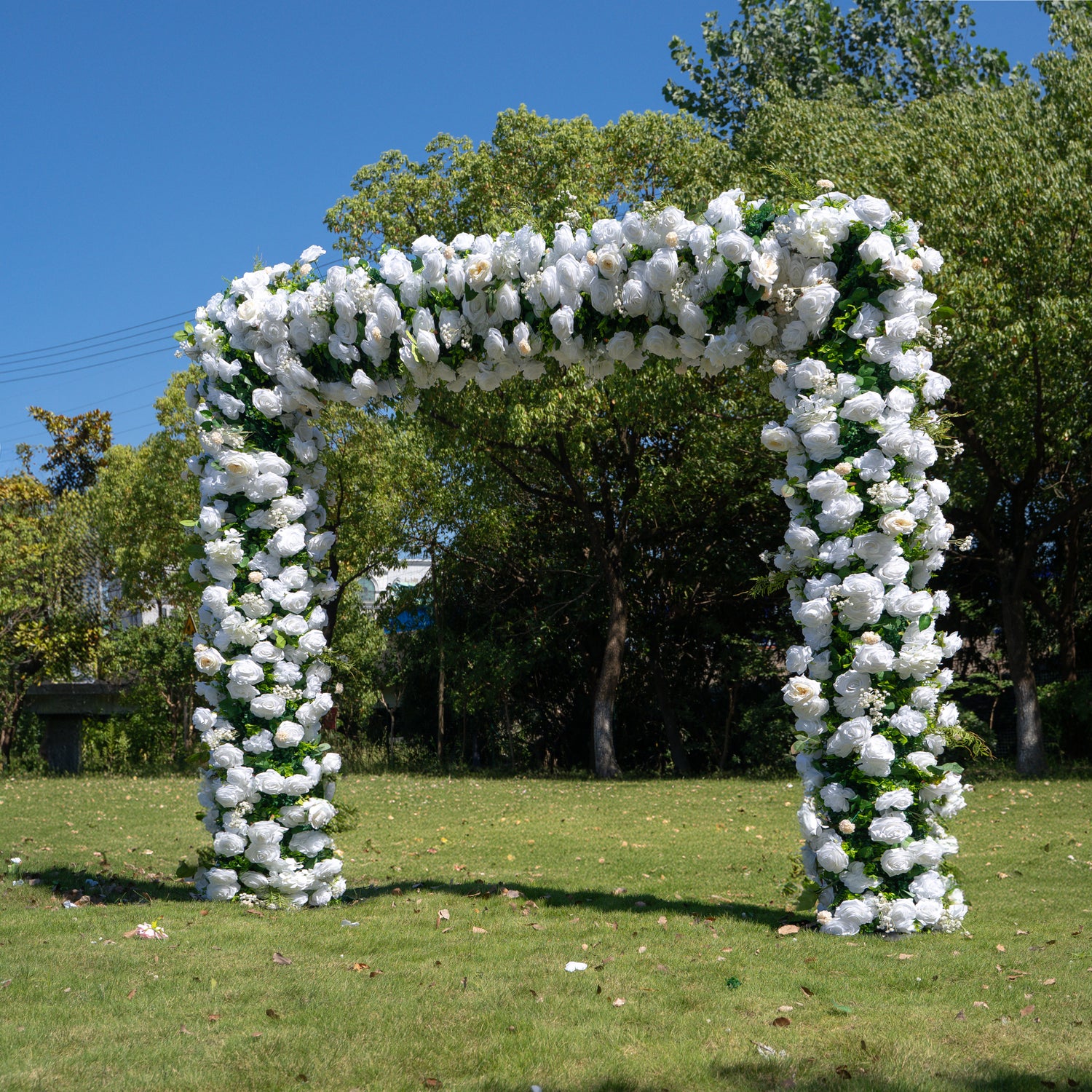 Paige：Fabric Artificial rolling up curtain flower arch（Not Including Frame)