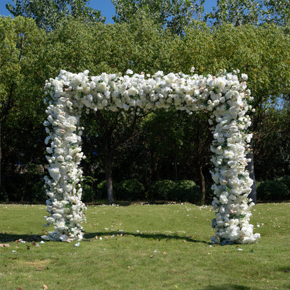 Ice：Fabric Artificial rolling up curtain flower arch（Not Including Frame)