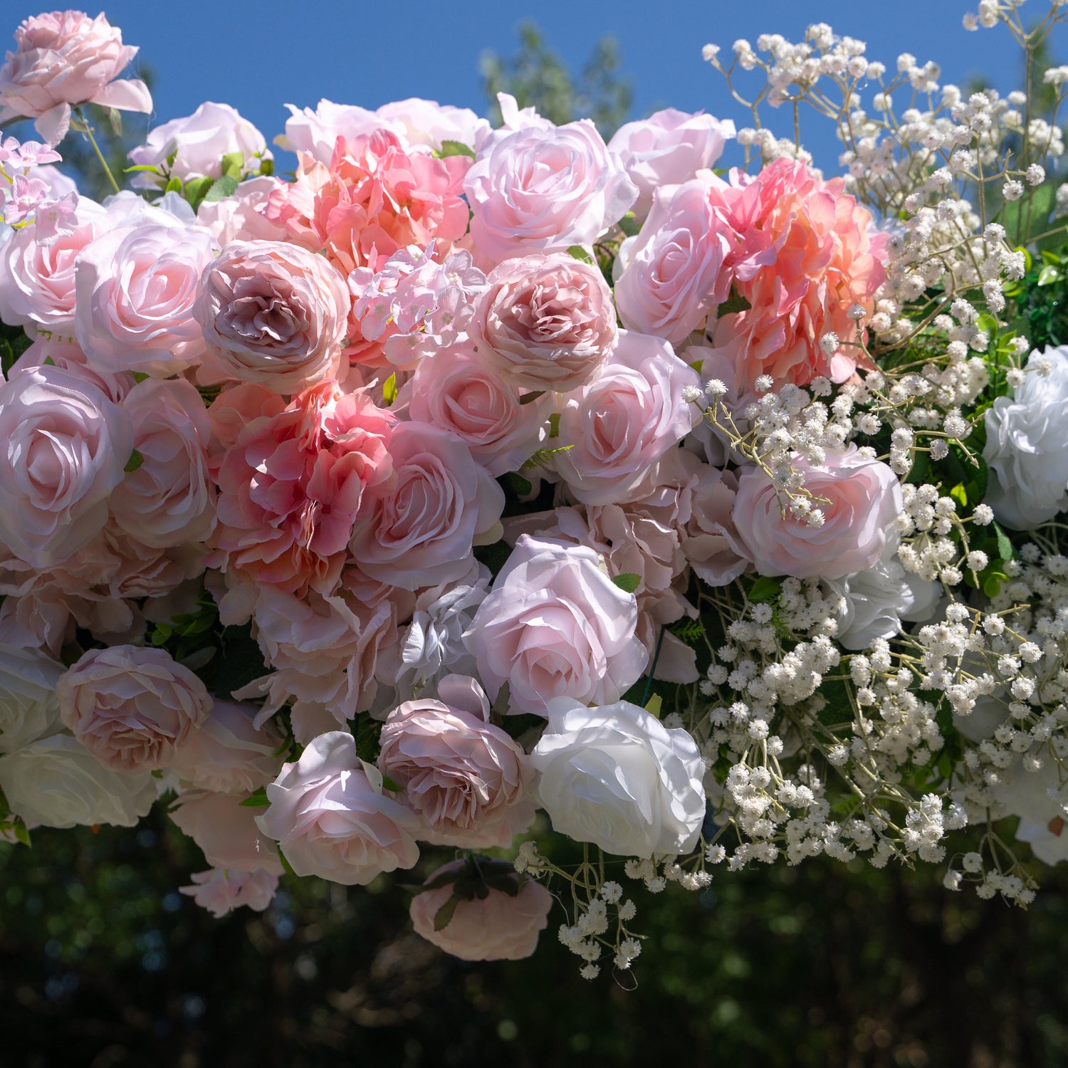 Secret ：5D Fabric Artificial rolling up curtain flower arch（Not Including Frame)