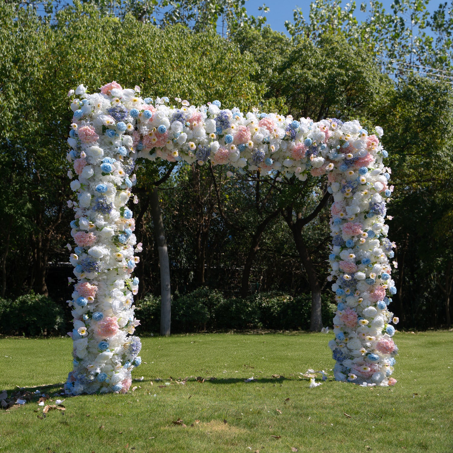 Lola：Fabric Artificial rolling up curtain flower arch（Not Including Frame)