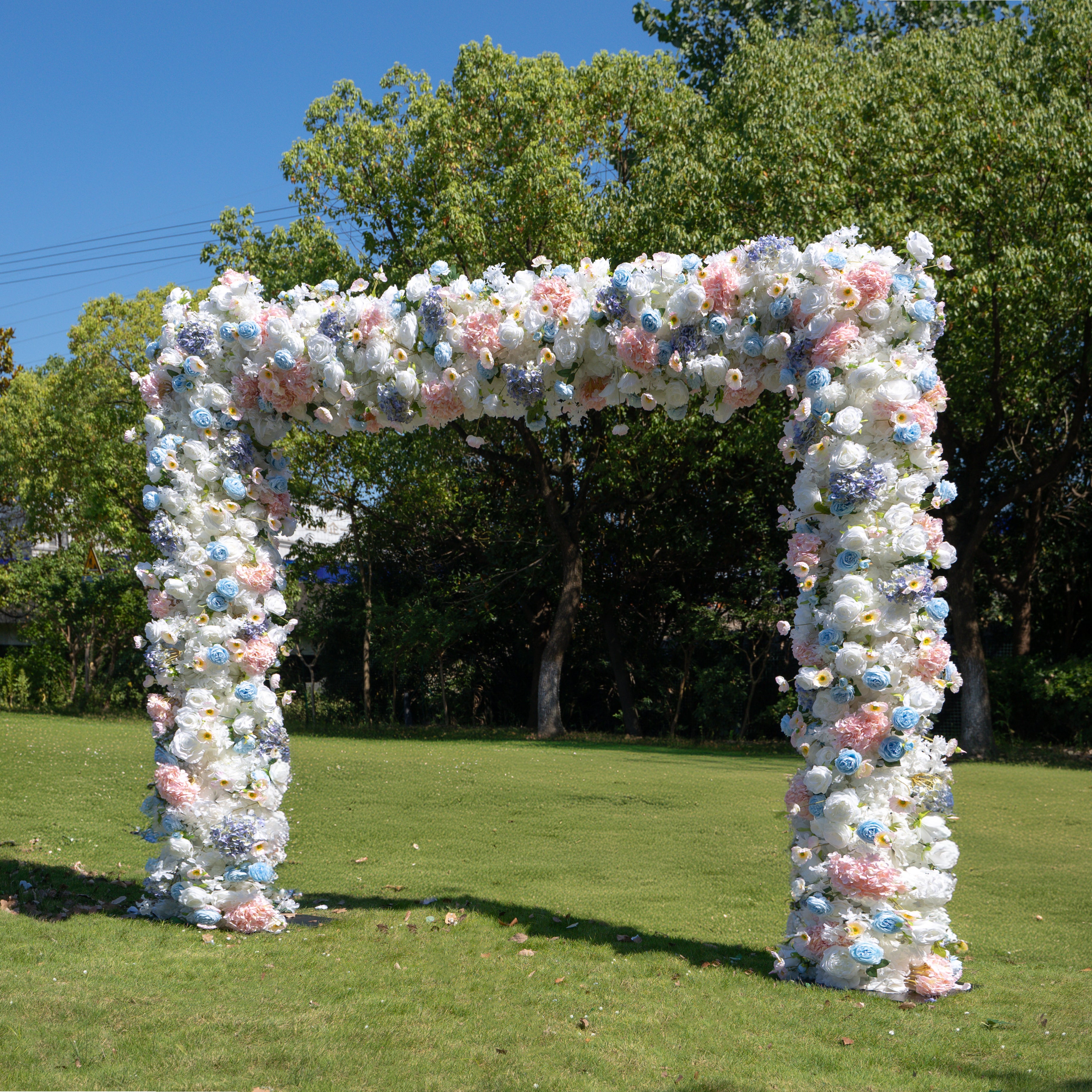 Lola：Fabric Artificial rolling up curtain flower arch（Not Including Frame)