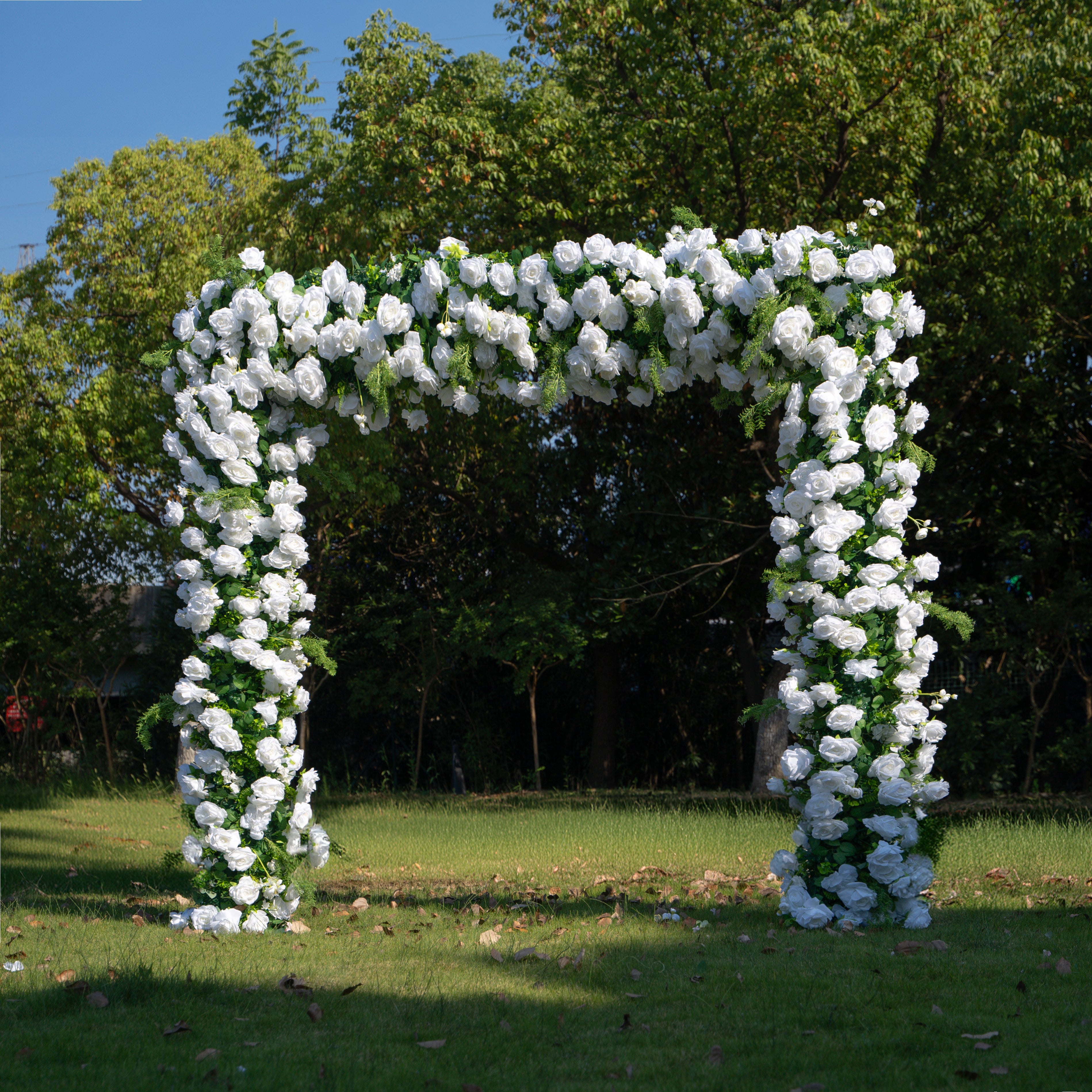 Nature：Fabric Artificial rolling up curtain flower arch（Not Including Frame)