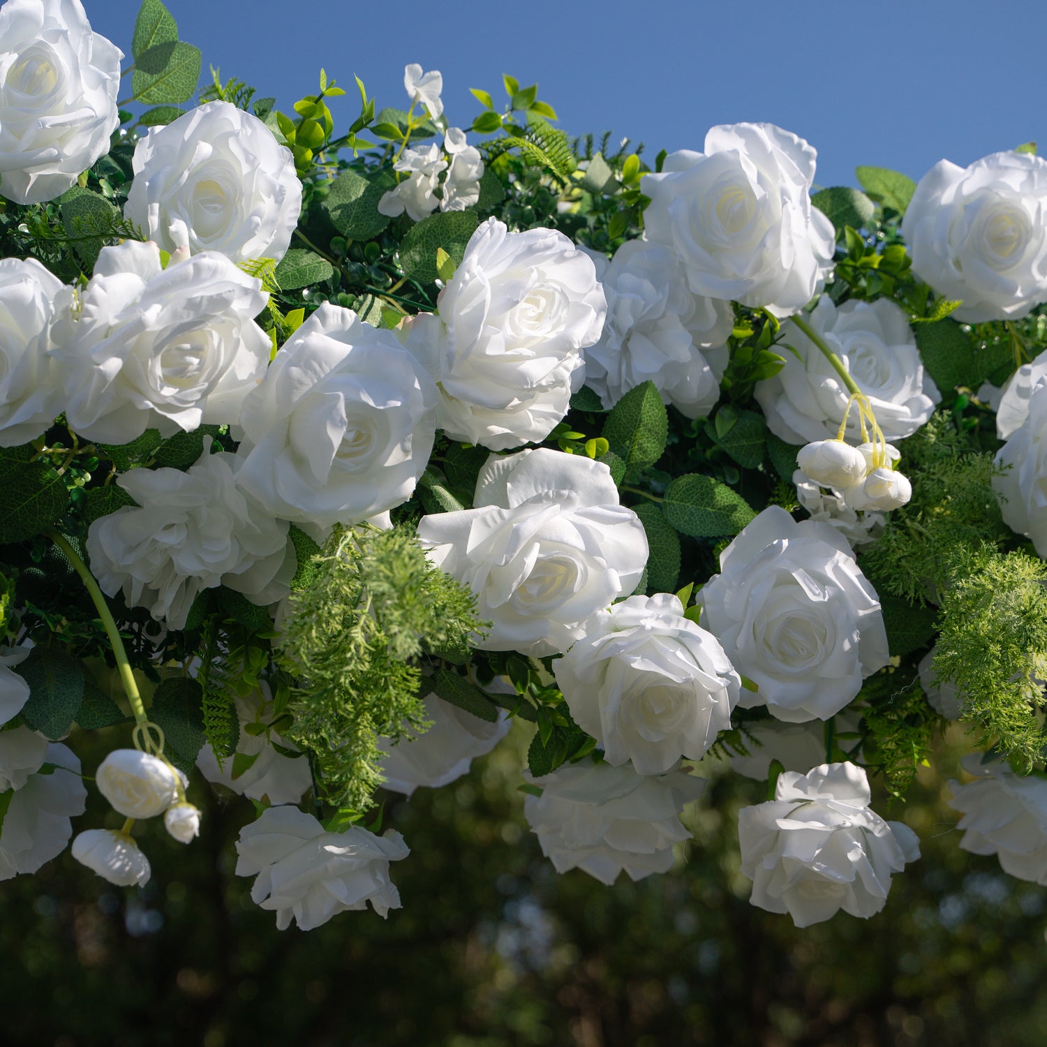 Nature：Fabric Artificial rolling up curtain flower arch（Not Including Frame)