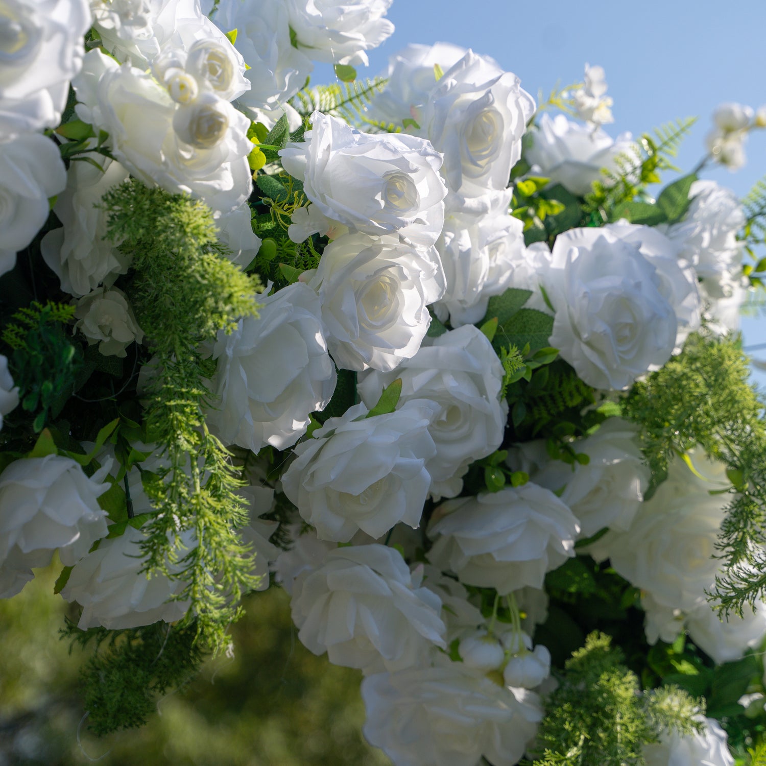 Nature：Fabric Artificial rolling up curtain flower arch（Not Including Frame)