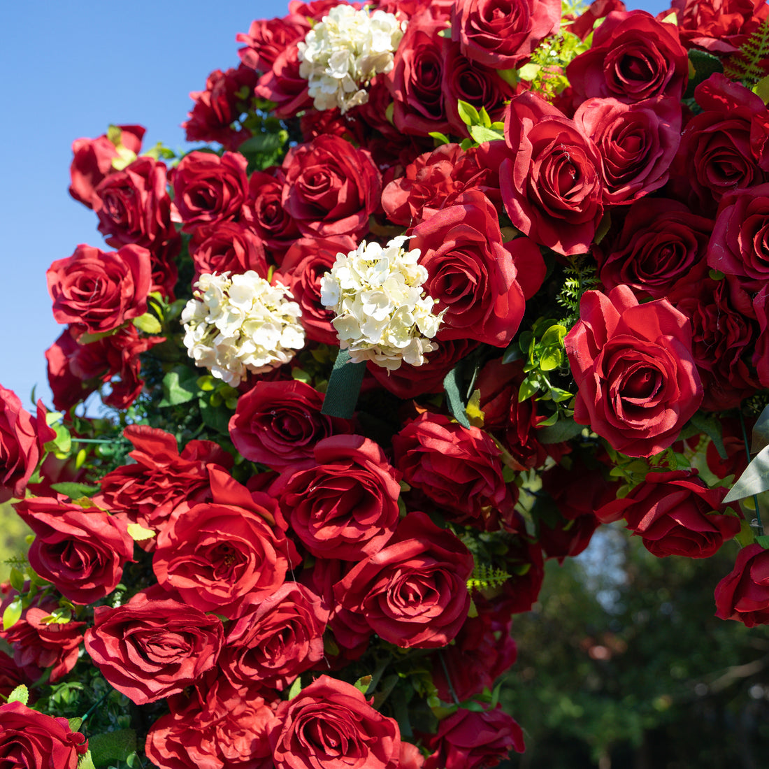 Lana： Fabric Artificial rolling up curtain flower arch（Not Including Frame)