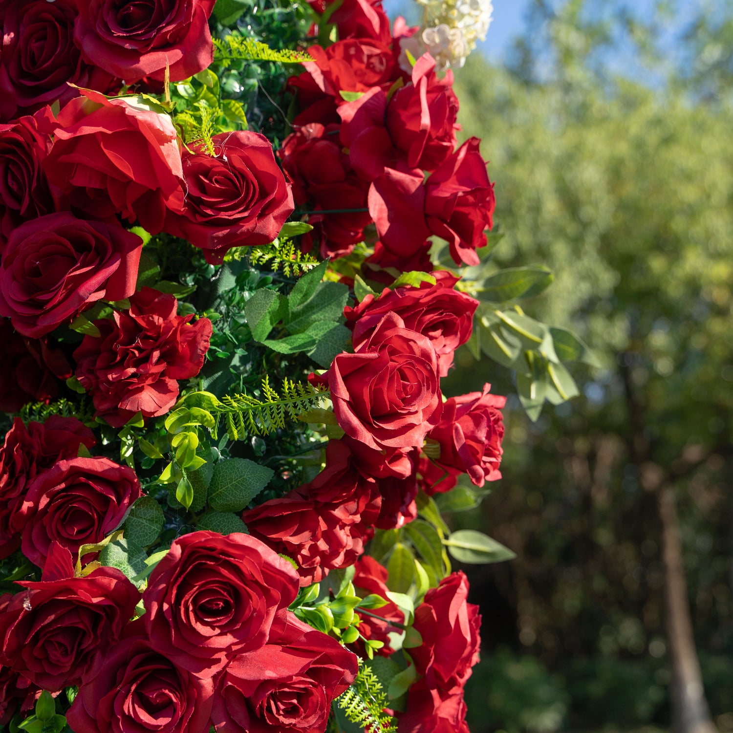 Lana： Fabric Artificial rolling up curtain flower arch（Not Including Frame)