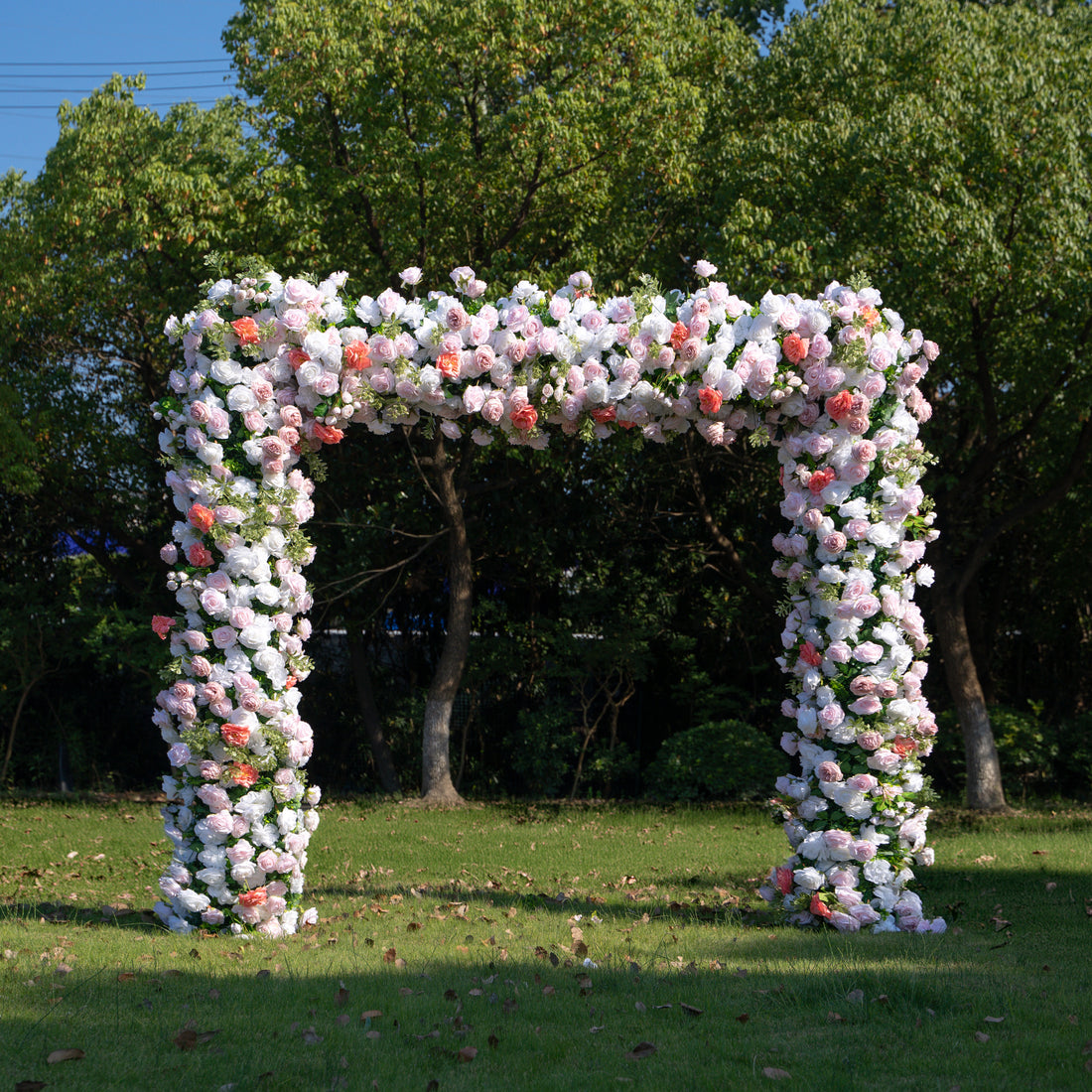 Aurora： Fabric Artificial rolling up curtain flower arch（Not Including Frame)