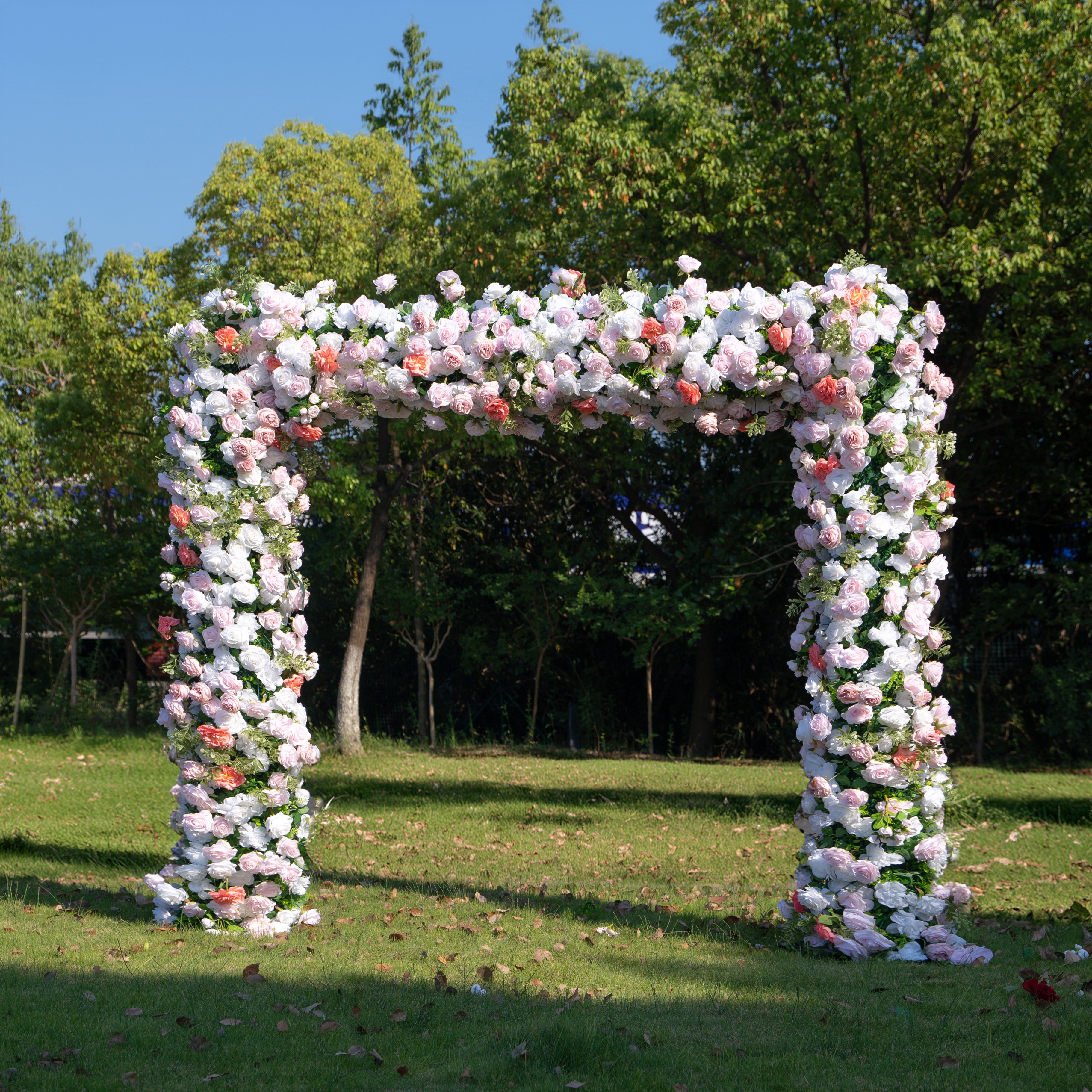 Aurora： Fabric Artificial rolling up curtain flower arch（Not Including Frame)