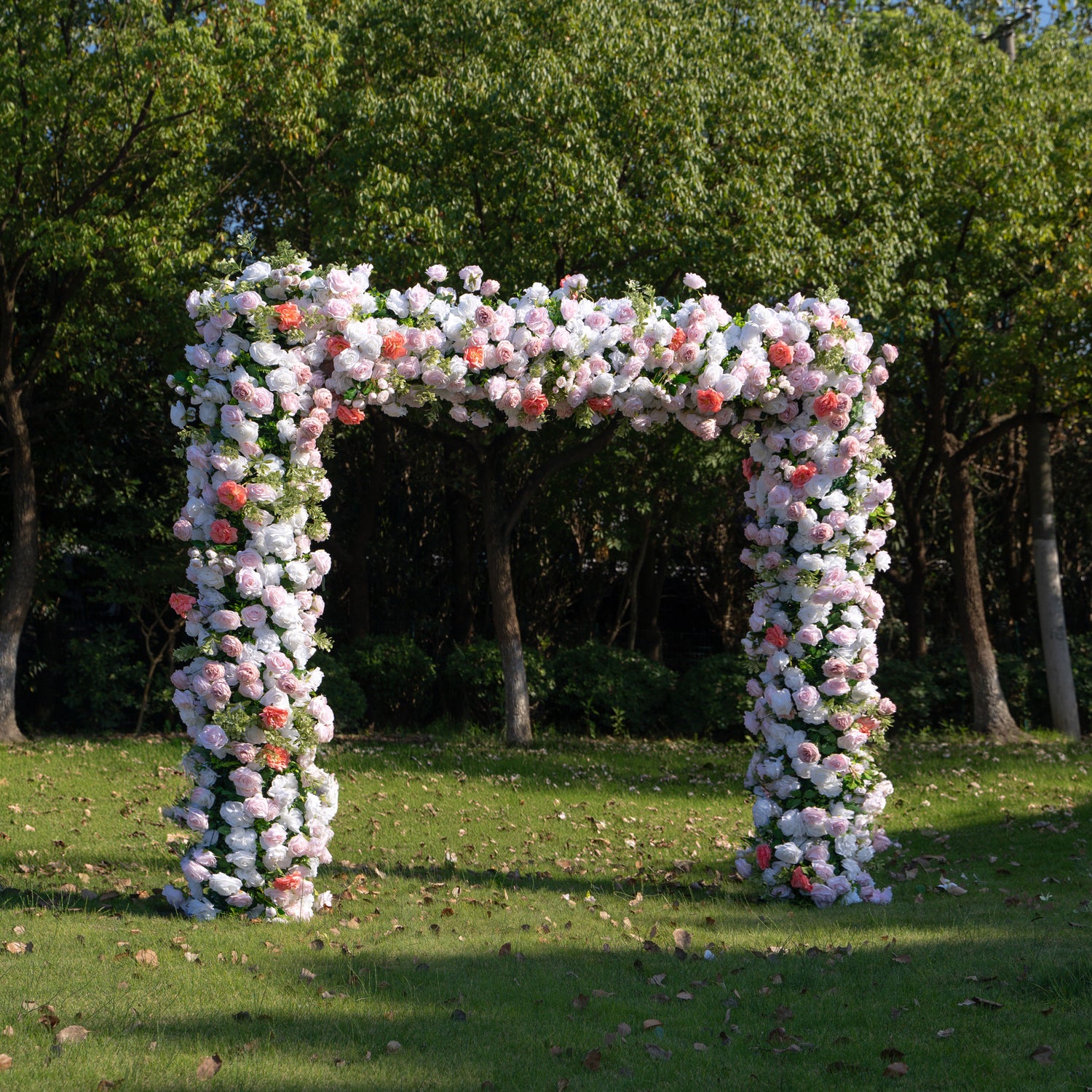 Aurora： Fabric Artificial rolling up curtain flower arch（Not Including Frame)