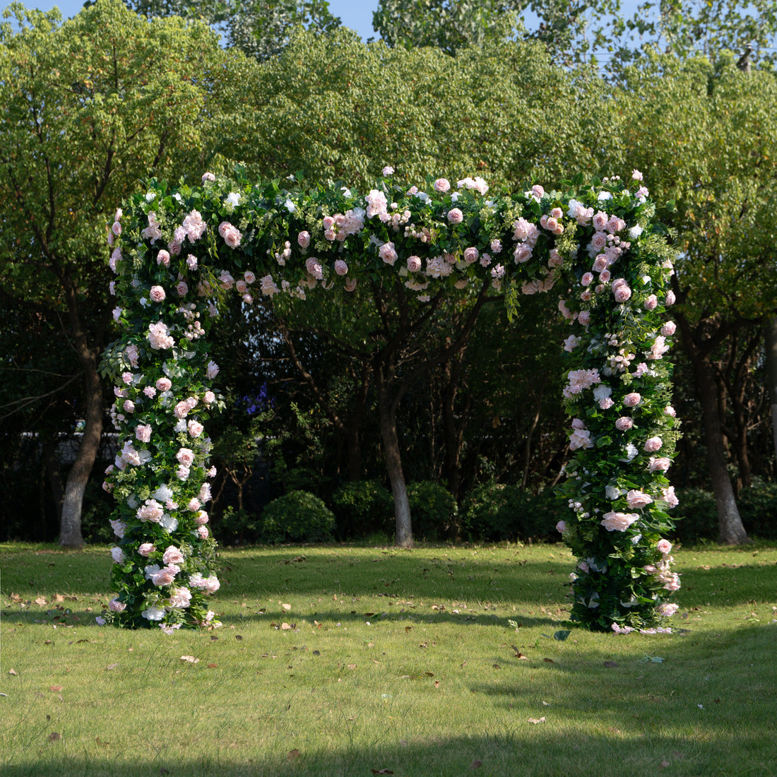 Thea： Fabric Artificial rolling up curtain flower arch（Not Including Frame)