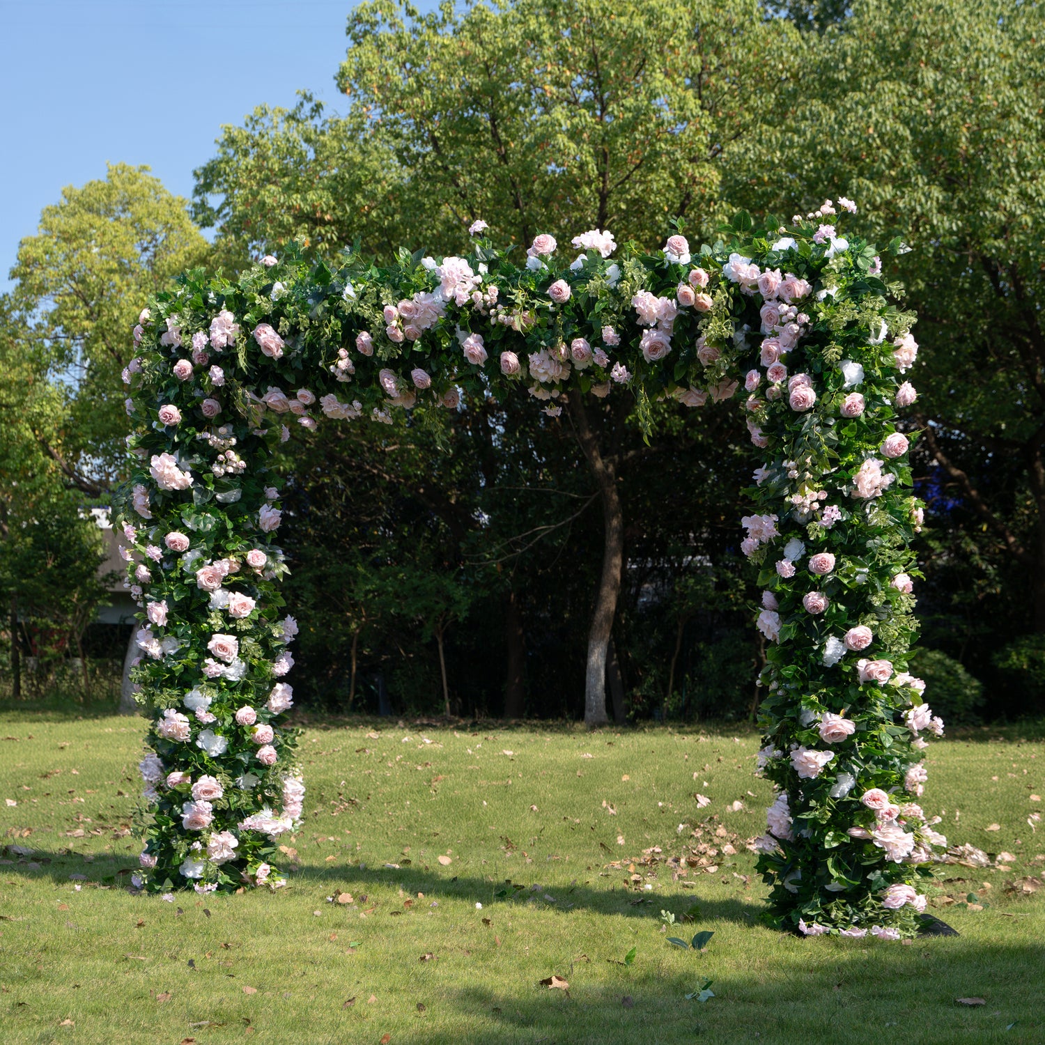 Thea： Fabric Artificial rolling up curtain flower arch（Not Including Frame)