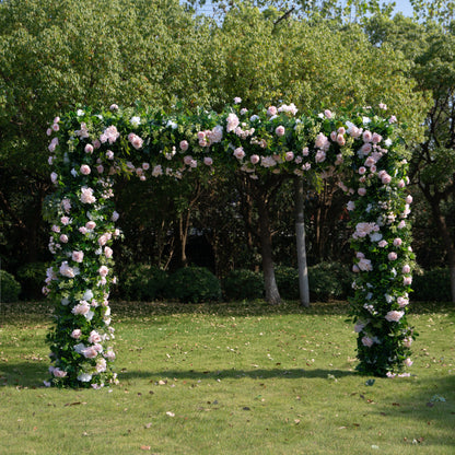 Thea： Fabric Artificial rolling up curtain flower arch（Not Including Frame)