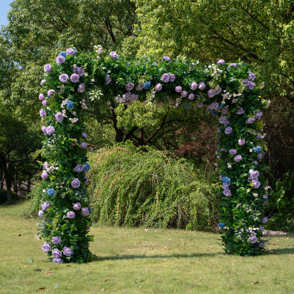 Pulsating： Fabric Artificial rolling up curtain flower arch（Not Including Frame)