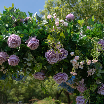 Pulsating： Fabric Artificial rolling up curtain flower arch（Not Including Frame)