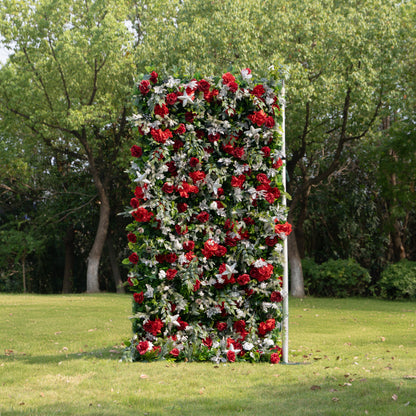 MC-B: Christmas Fabric Backdrop Artificial rolling up flower wall 4*8ft+Xmas Loose Flowers+1 Flower Wall Stand