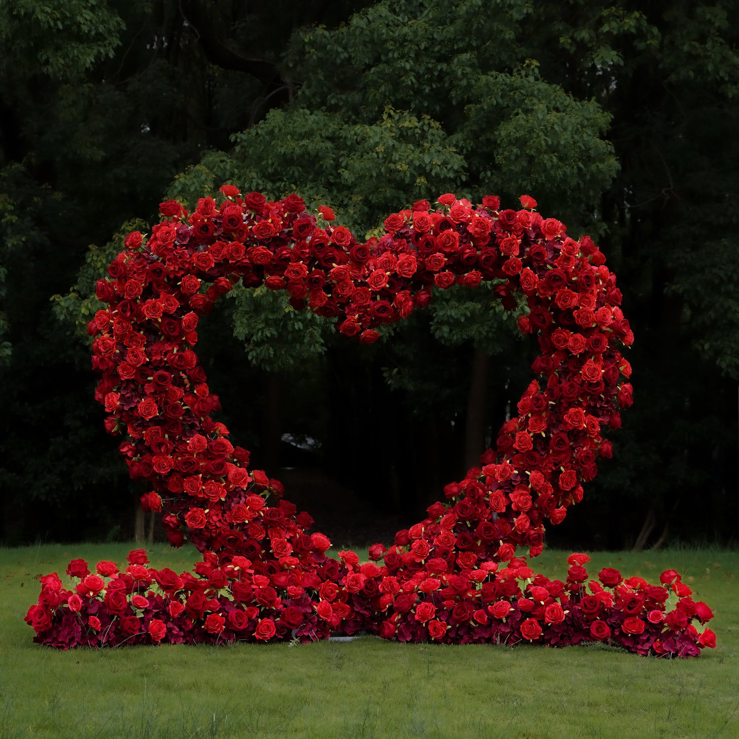 Red Heart：Wedding Party Background Floral Arch Decoration Including Frame -R810