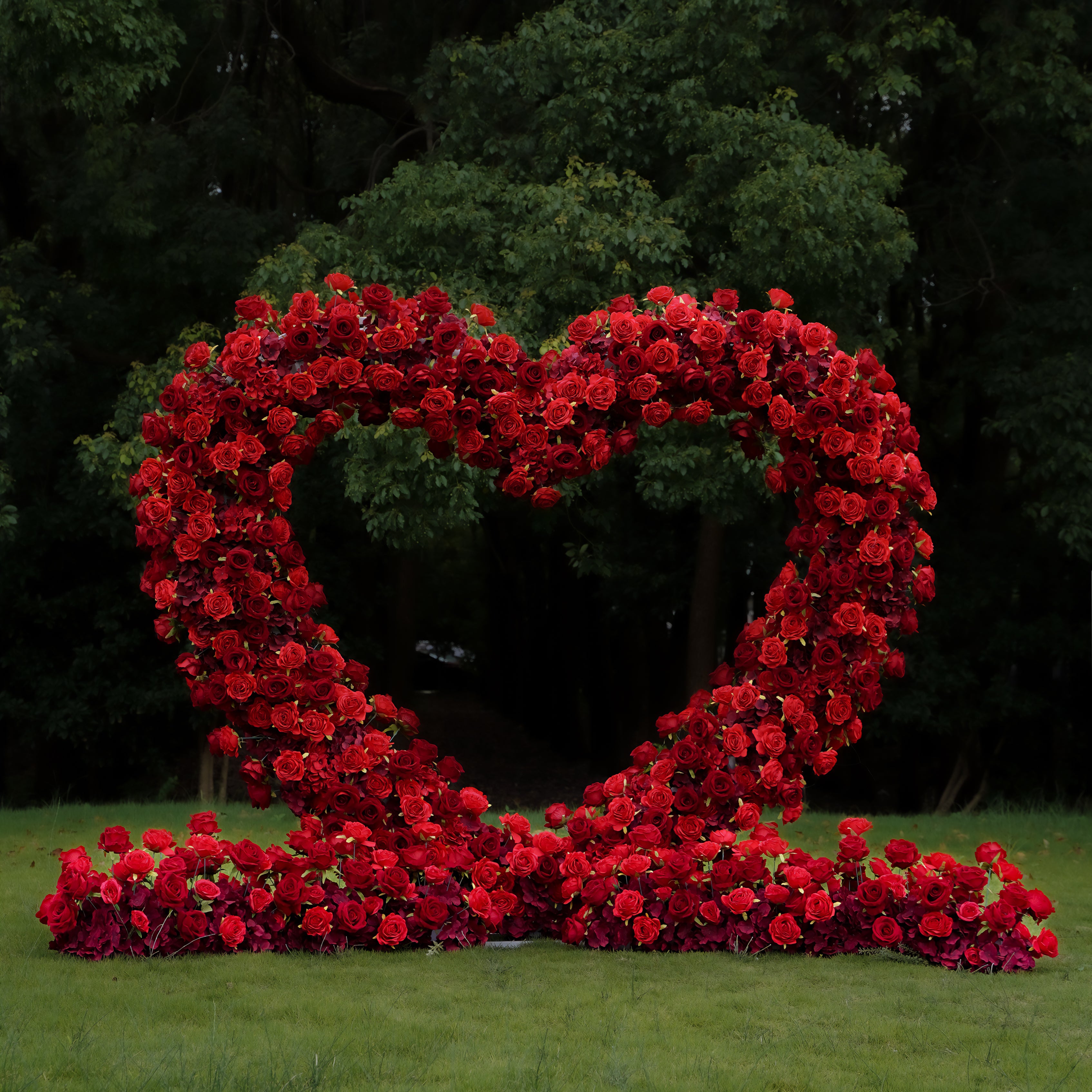 Red Heart：Wedding Party Background Floral Arch Decoration Including Frame -R810