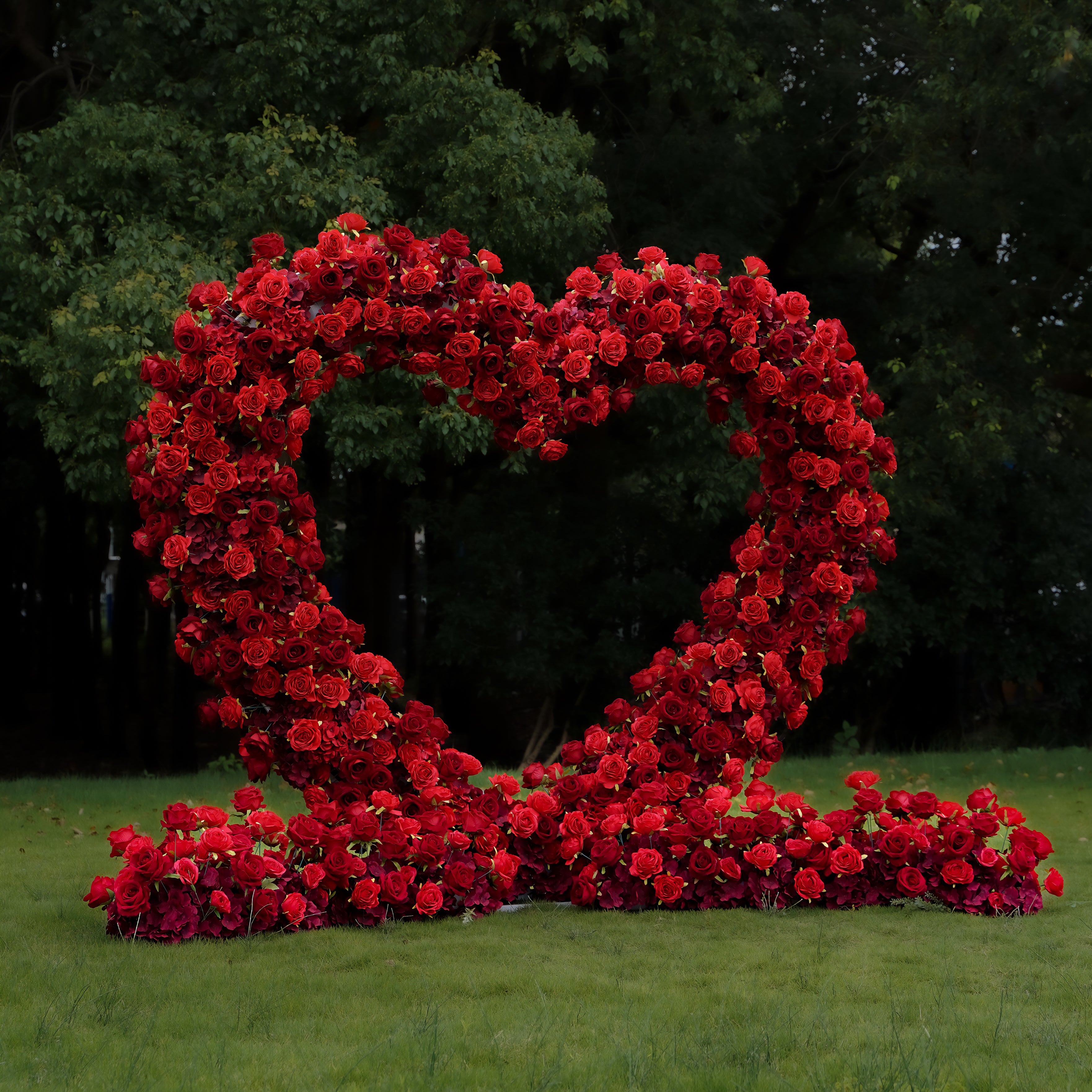 Red Heart：Wedding Party Background Floral Arch Decoration Including Frame -R810