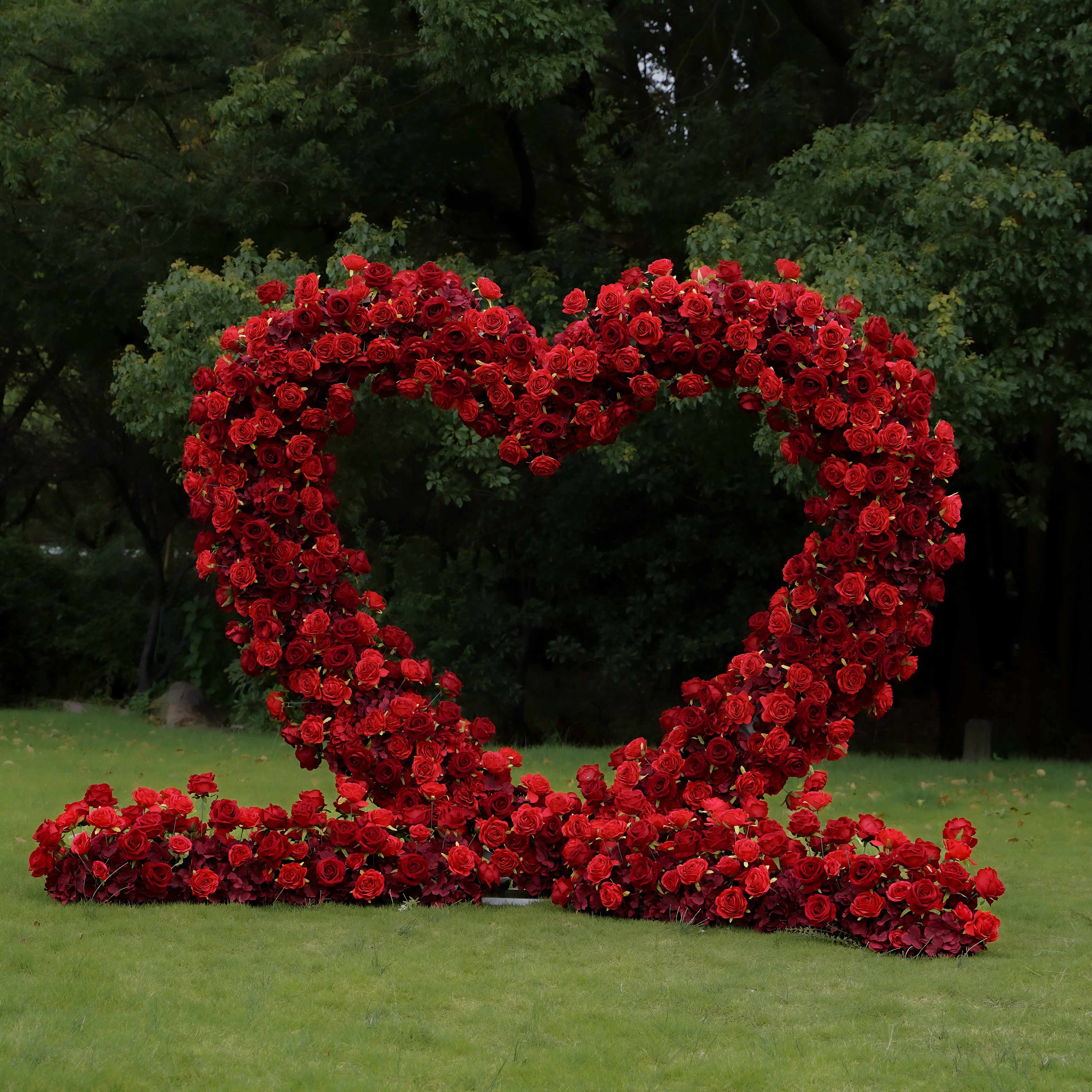 Red Heart：Wedding Party Background Floral Arch Decoration Including Frame -R810