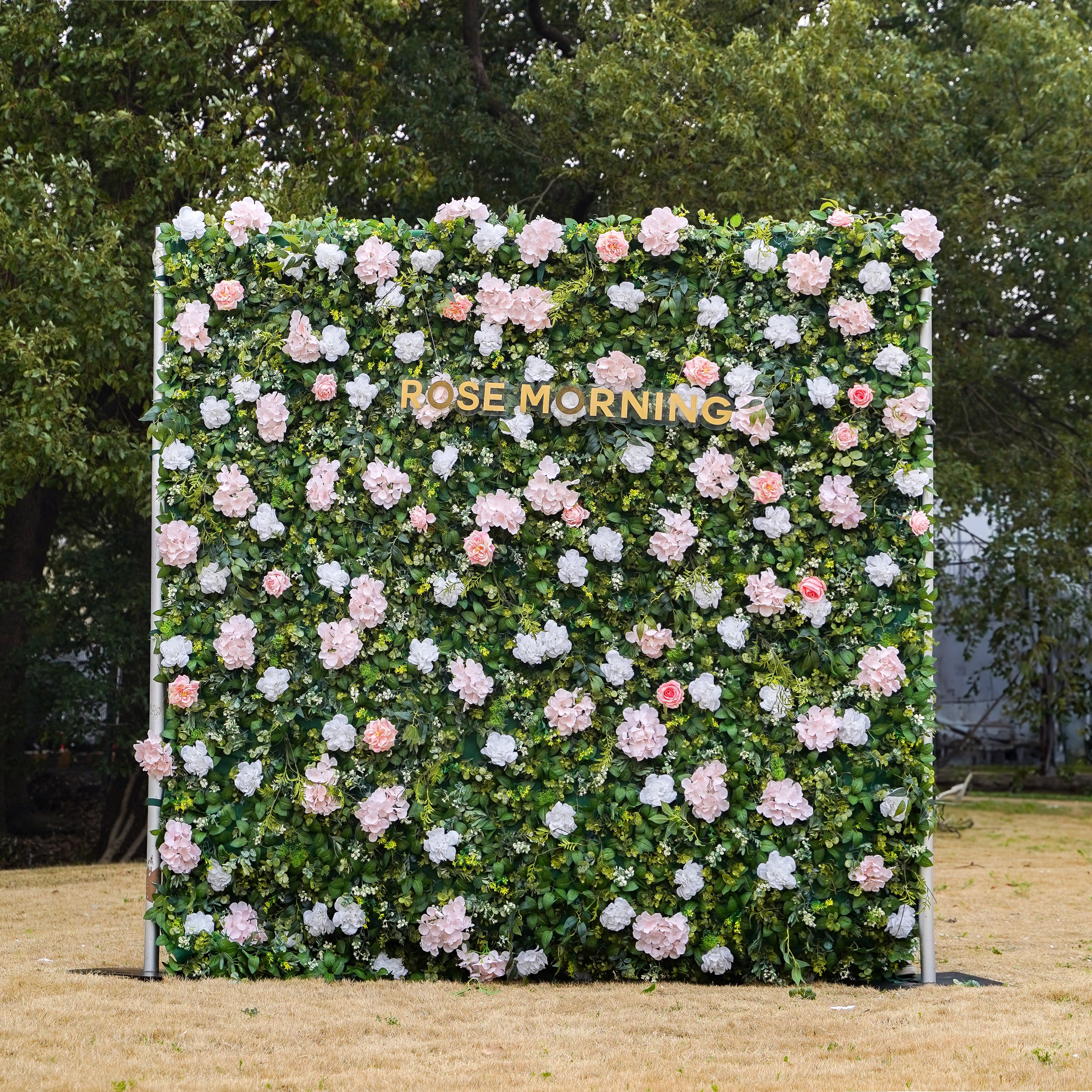 Lin： Fabric Artificial zip up curtain flower wall 8ft*8ft