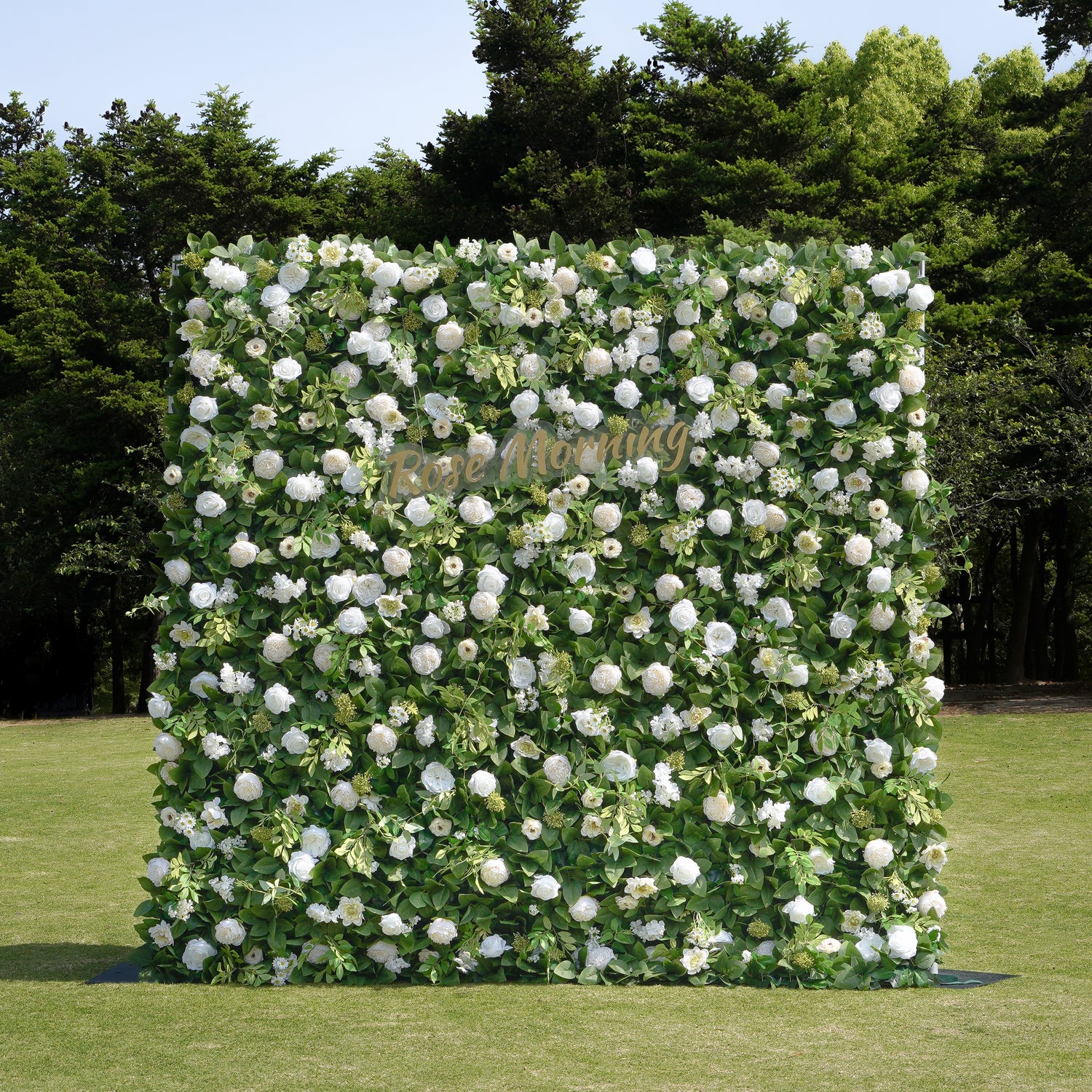 April : RoseMorning zip up wall 3D Fabric Artificial rolling up curtain flower wall